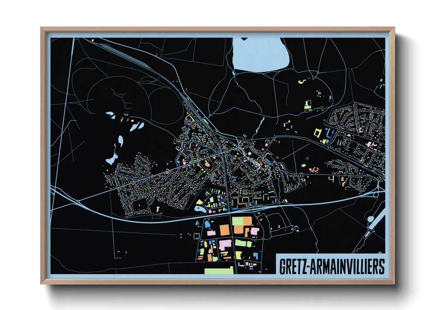 Une affiche de carte sur Gretz-Armainvilliers