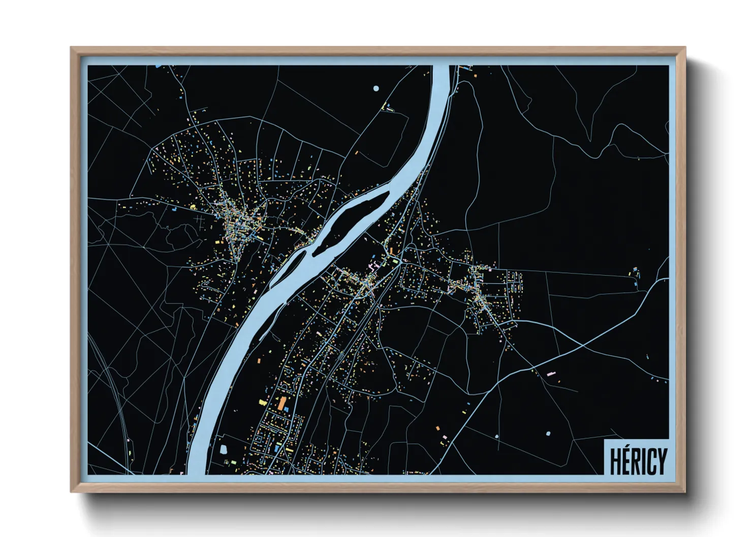 Une affiche de carte sur Héricy