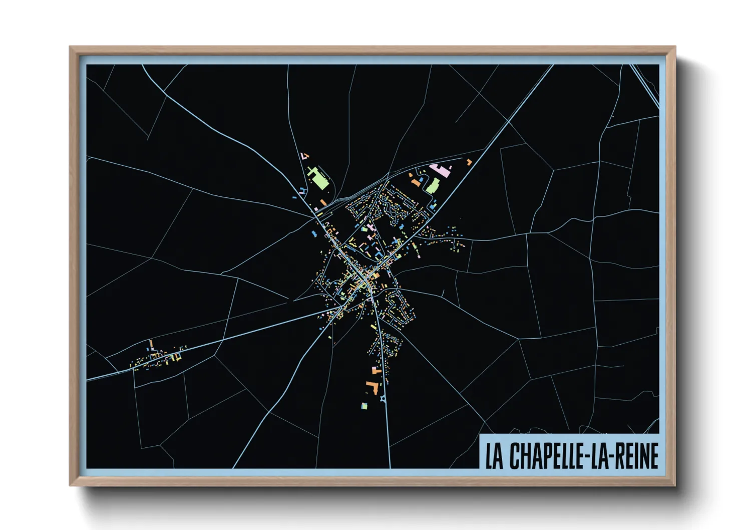 Une affiche de carte sur La Chapelle-la-Reine