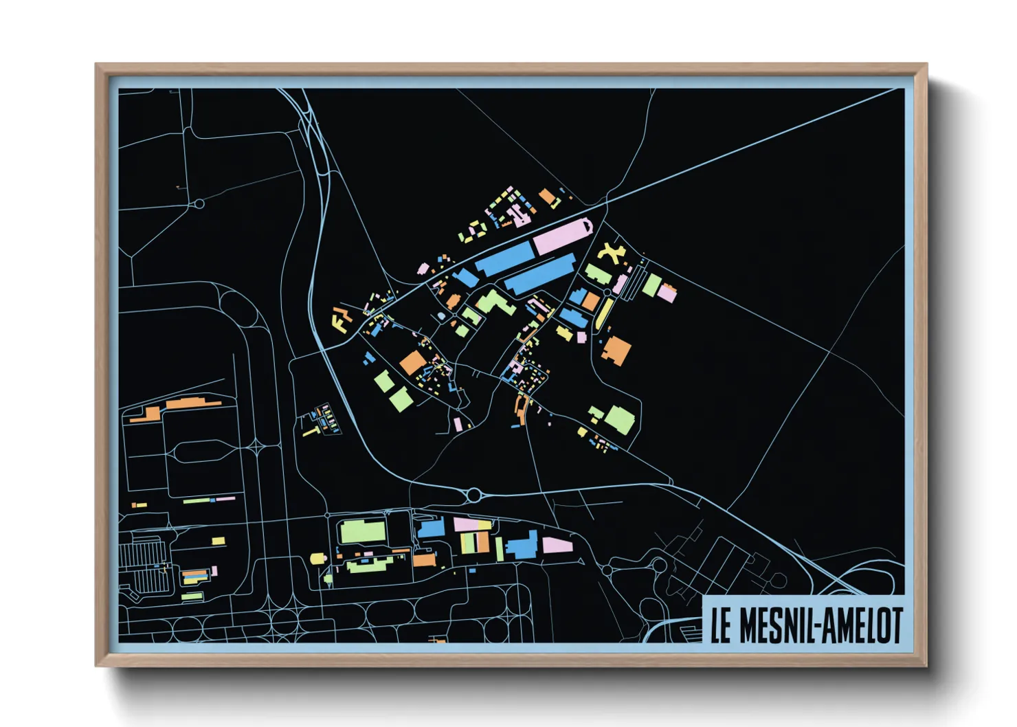 Une affiche de carte sur Le Mesnil-Amelot