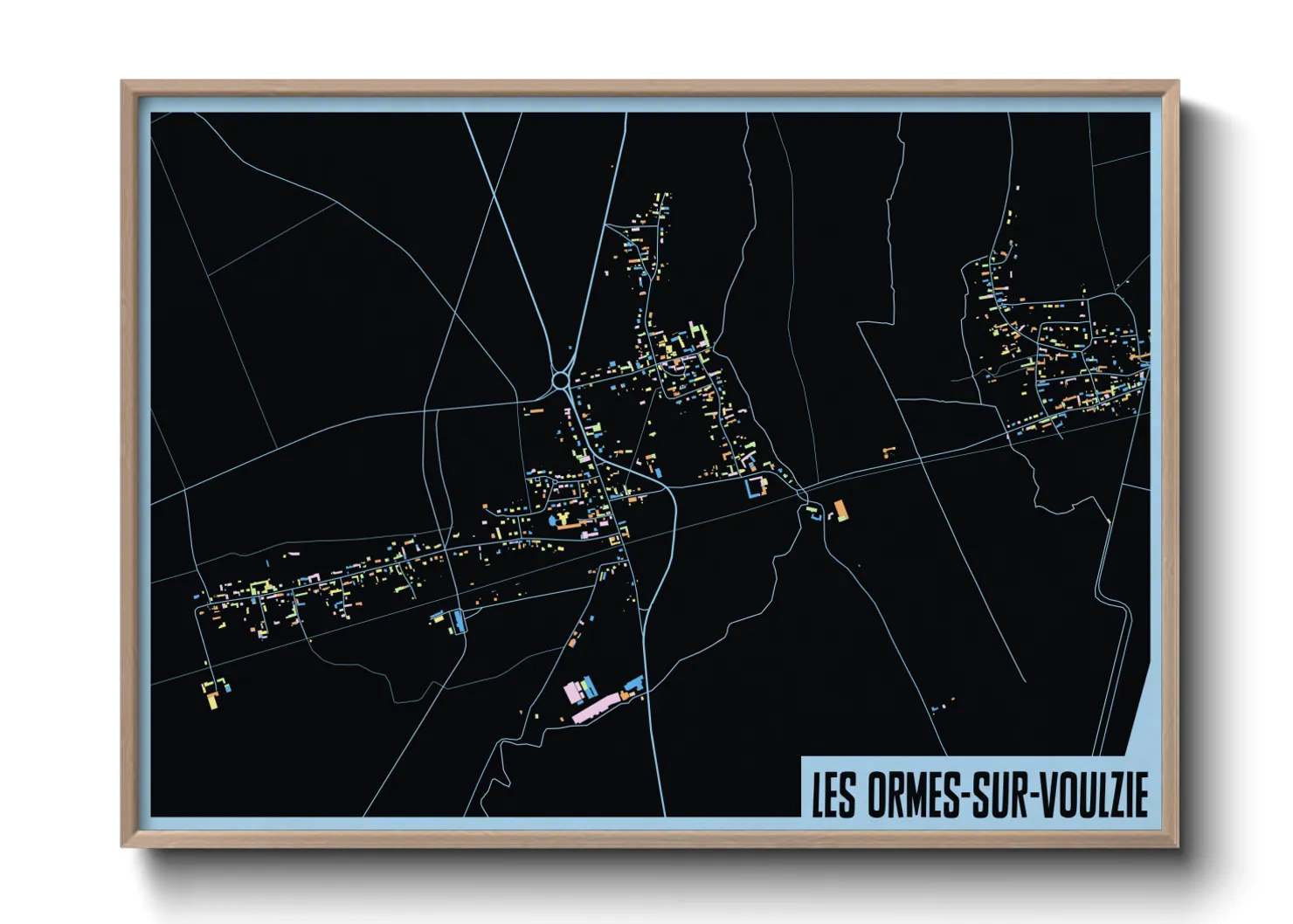 Une affiche de carte sur Les Ormes-sur-Voulzie