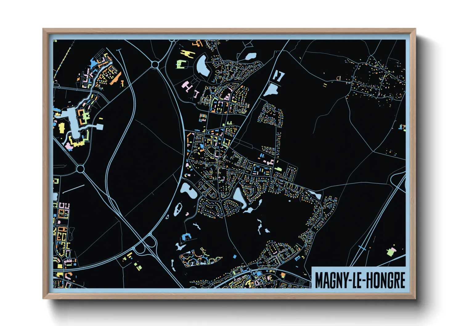 Une affiche de carte sur Magny-le-Hongre