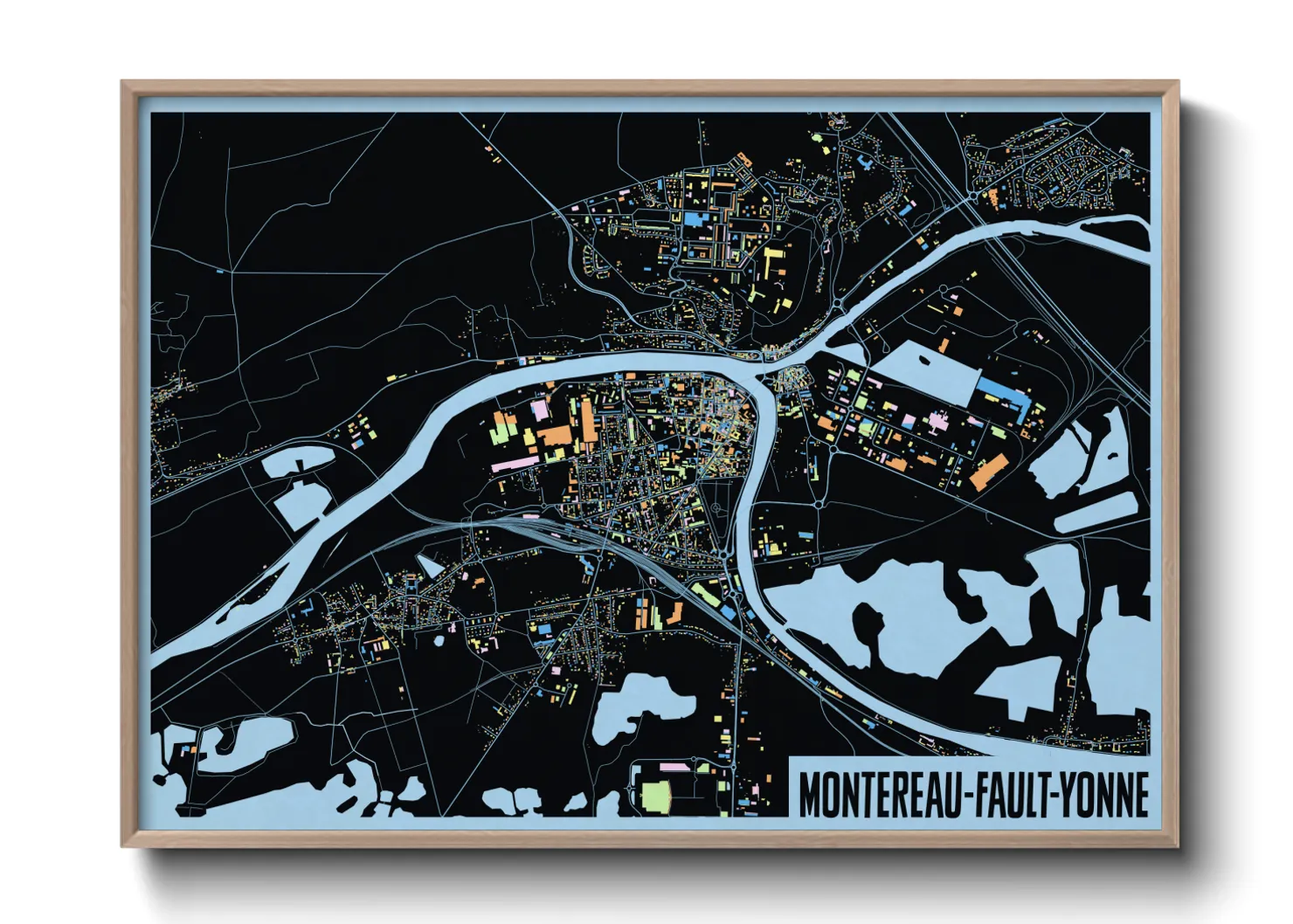 Une affiche de carte sur Montereau-Fault-Yonne