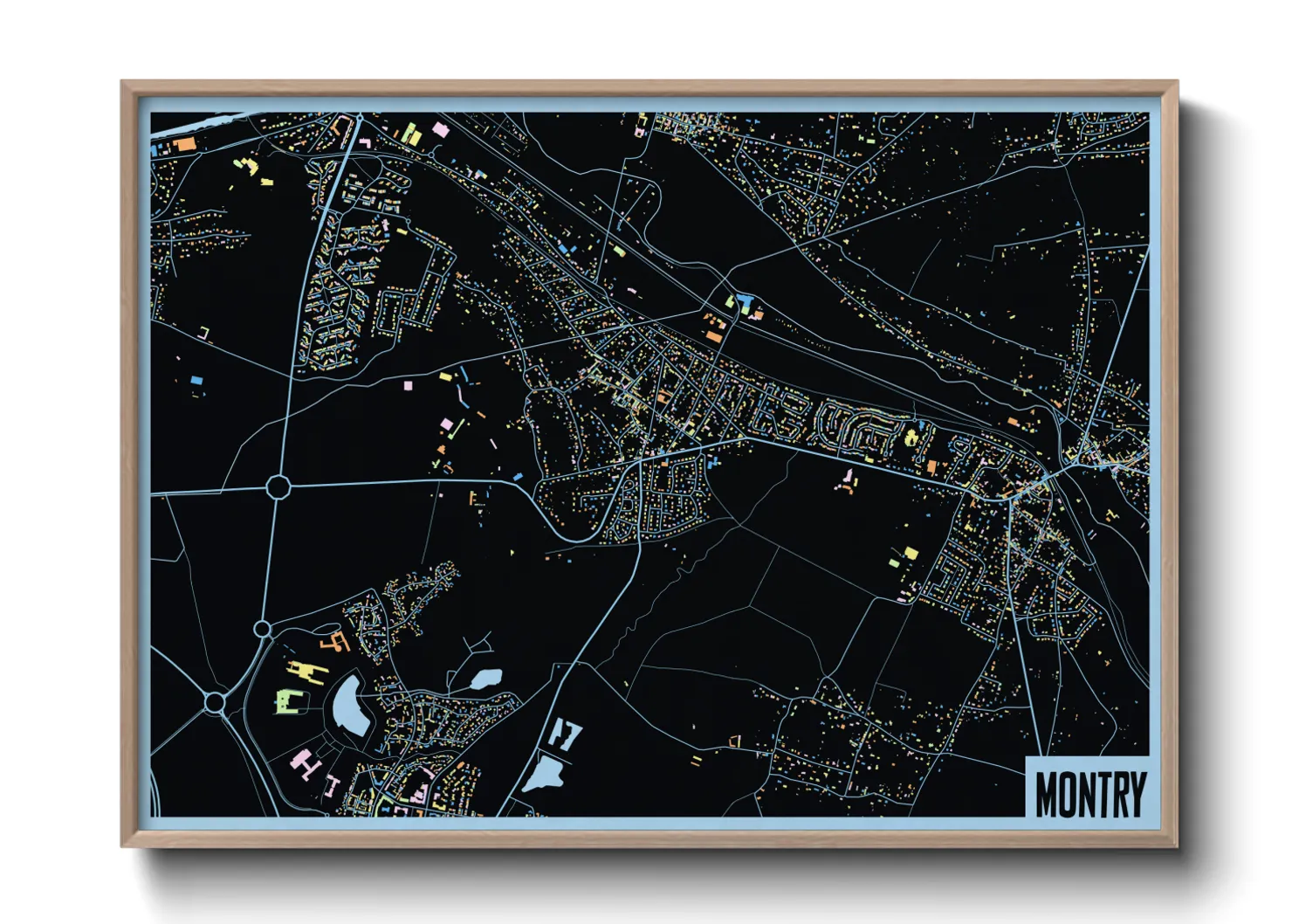 Une affiche de carte sur Montry