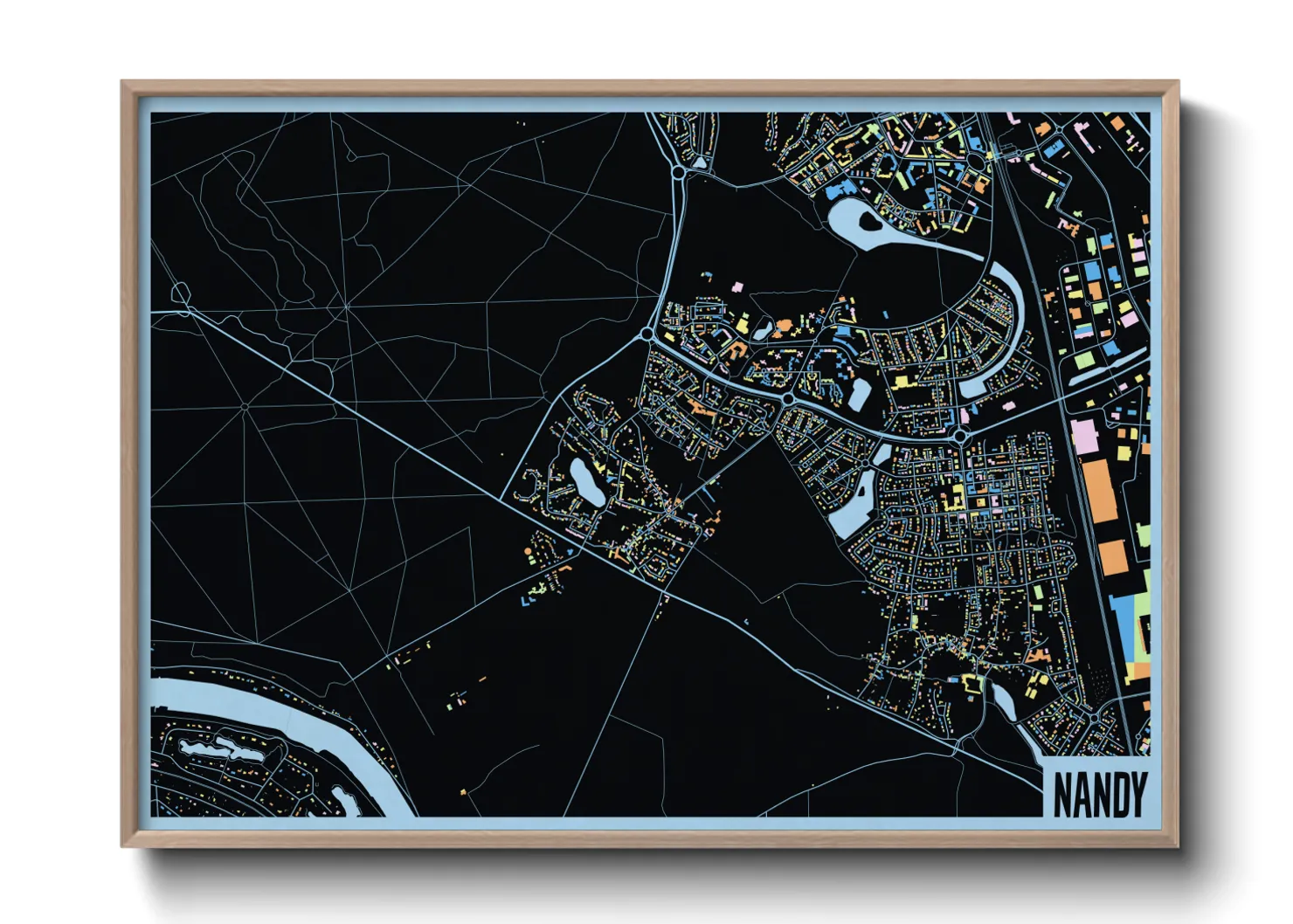 Une affiche de carte sur Nandy