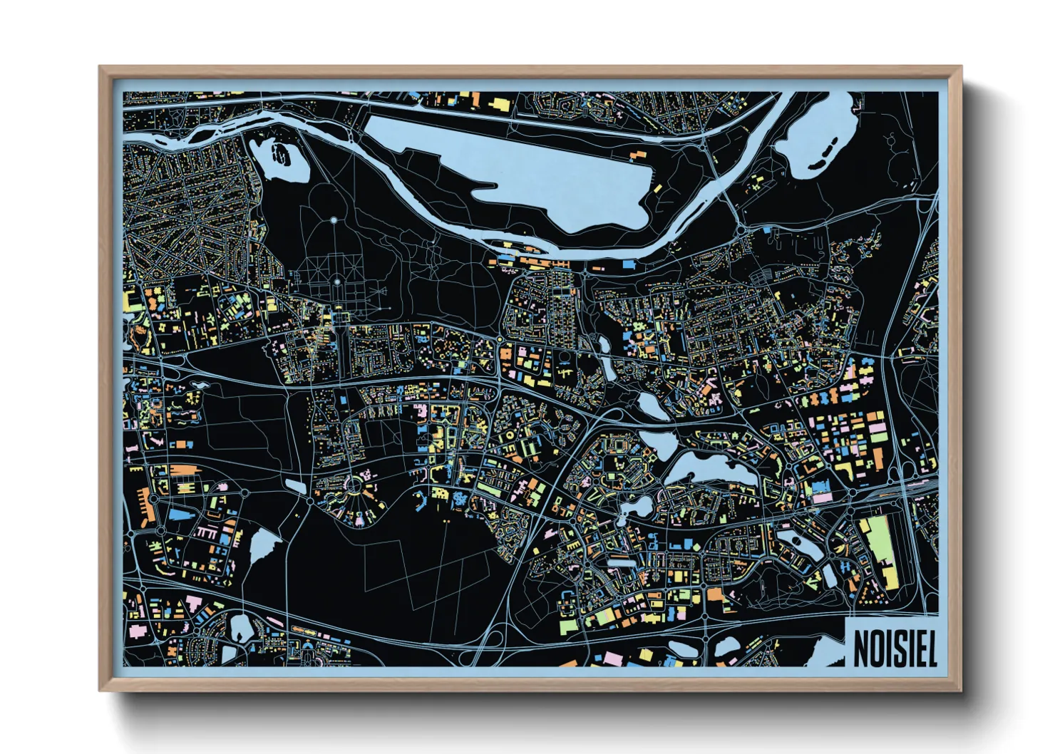 Une affiche de carte sur Noisiel