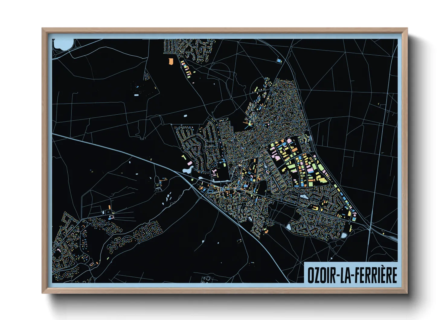 Une affiche de carte sur Ozoir-la-Ferrière