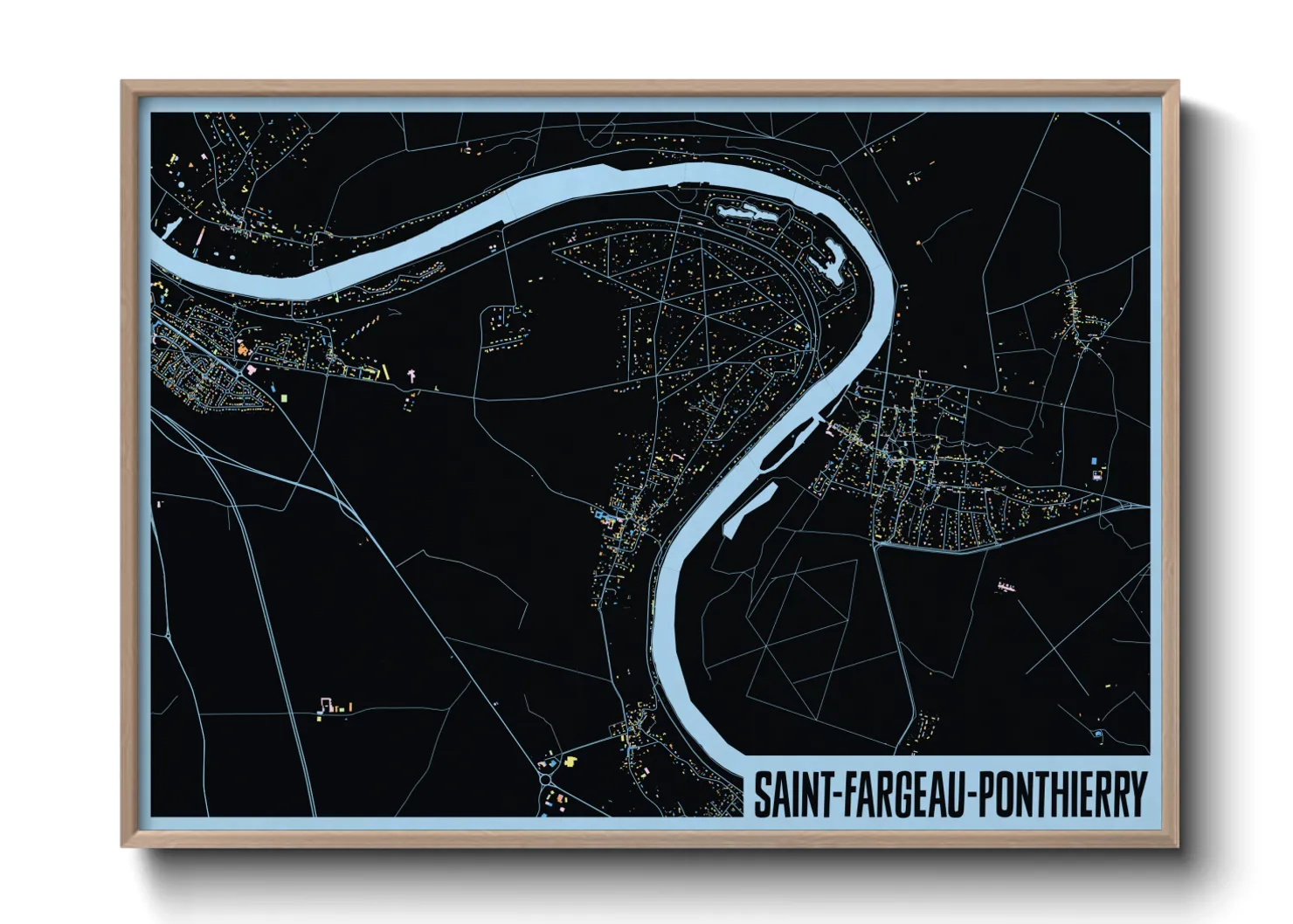 Une affiche de carte sur Saint-Fargeau-Ponthierry