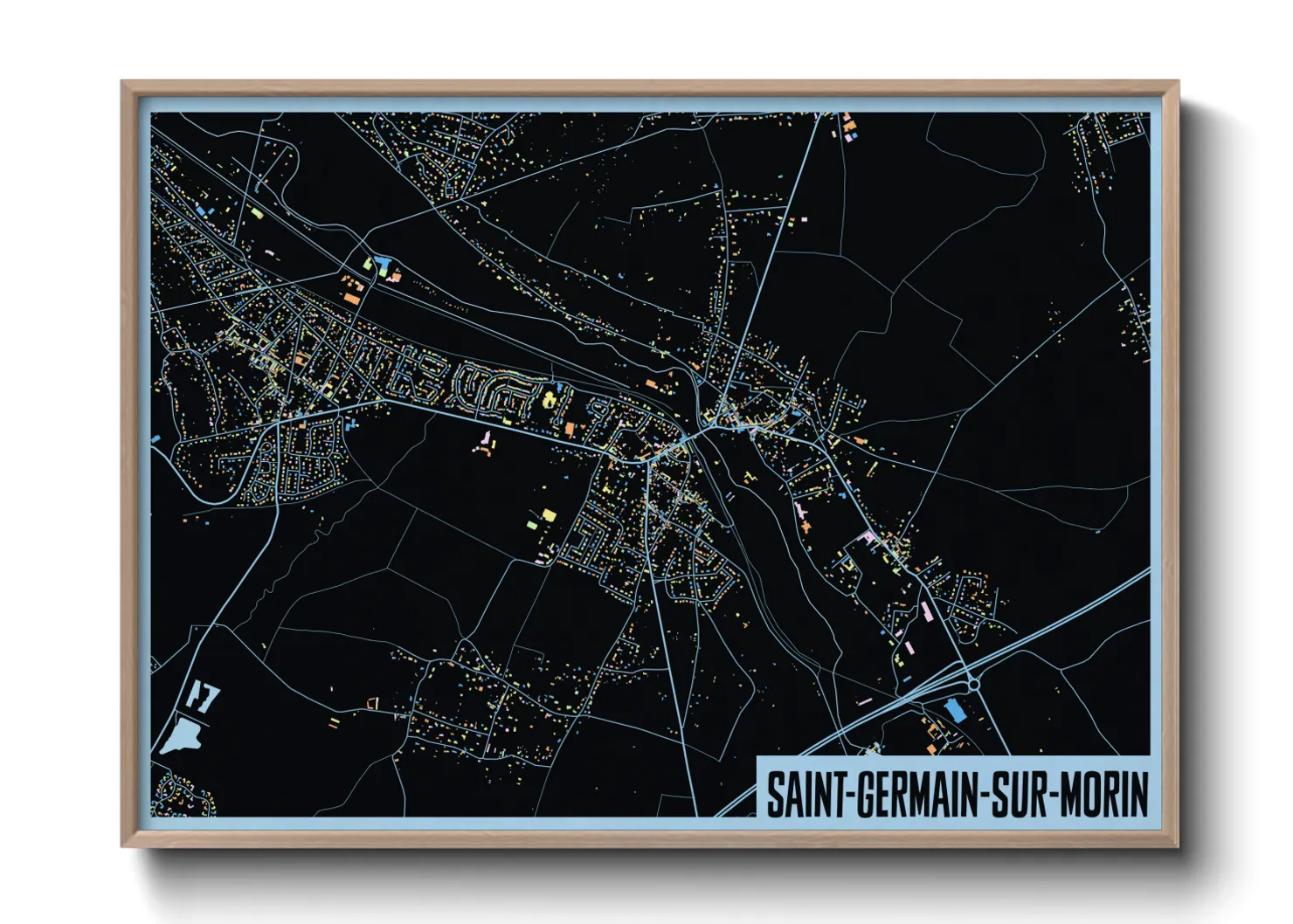 Une affiche de carte sur Saint-Germain-sur-Morin
