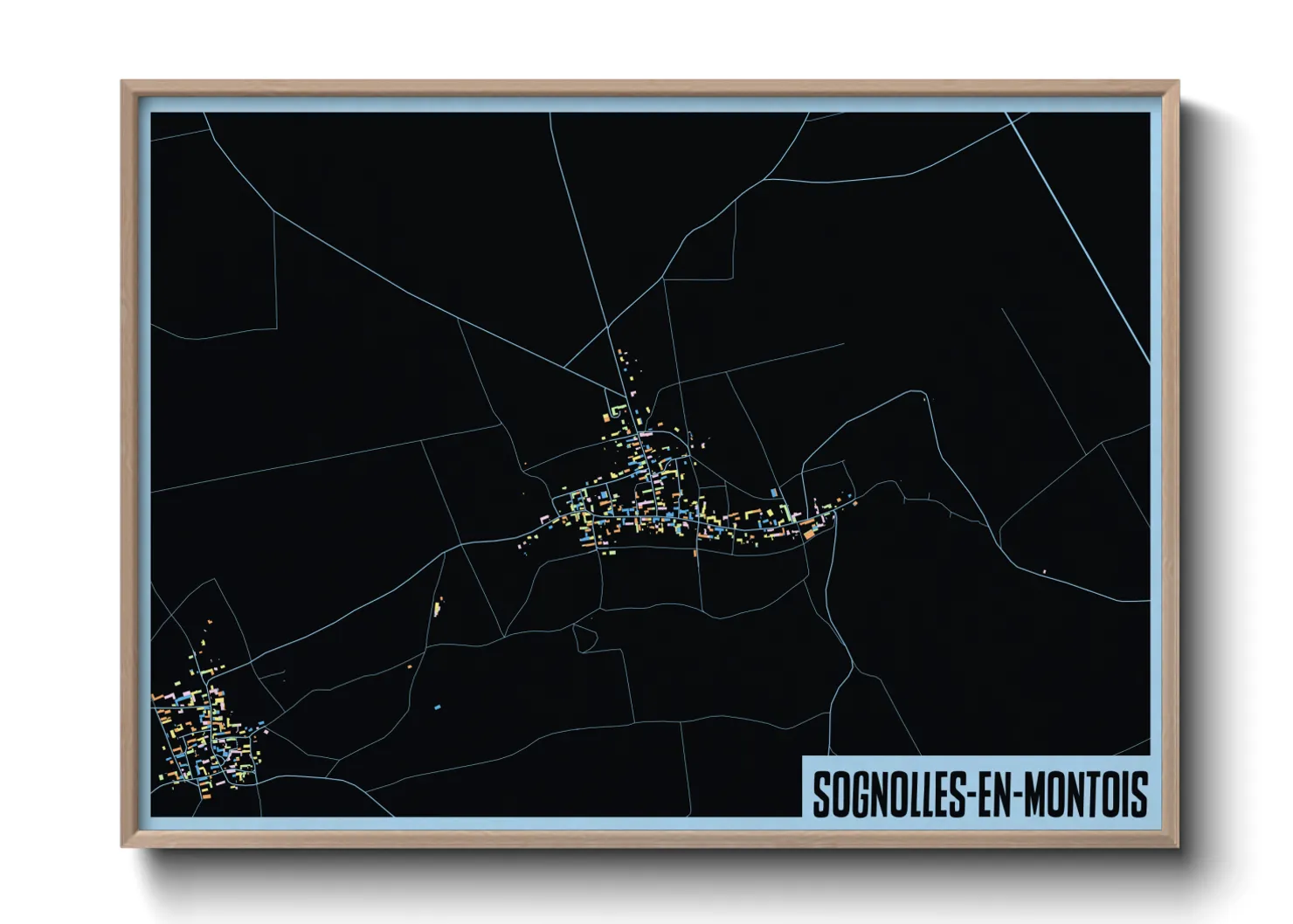 Une affiche de carte sur Sognolles-en-Montois