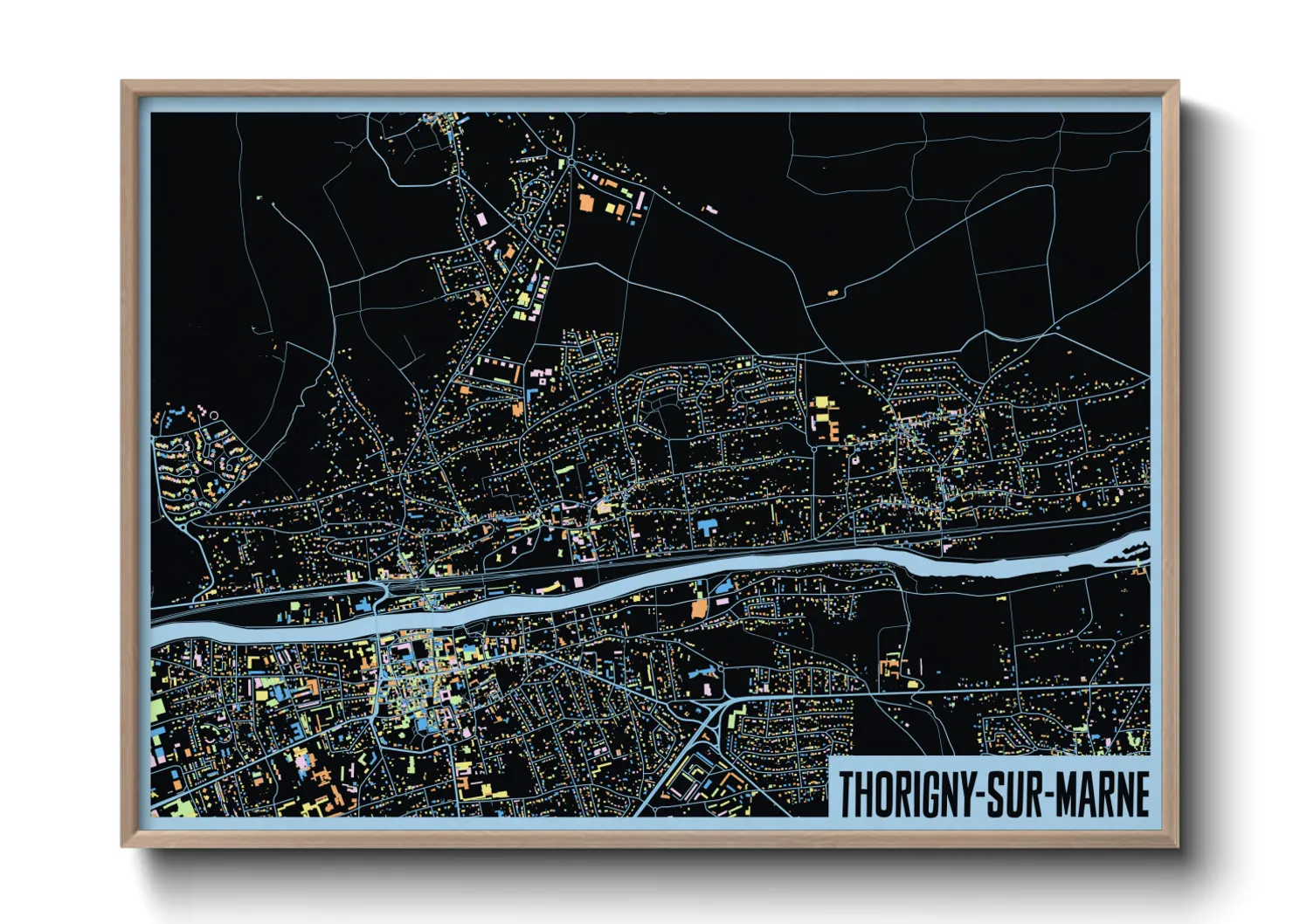 Une affiche de carte sur Thorigny-sur-Marne