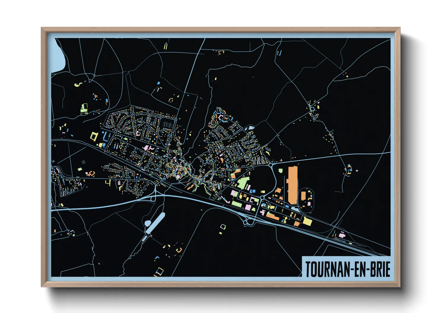 Une affiche de carte sur Tournan-en-Brie