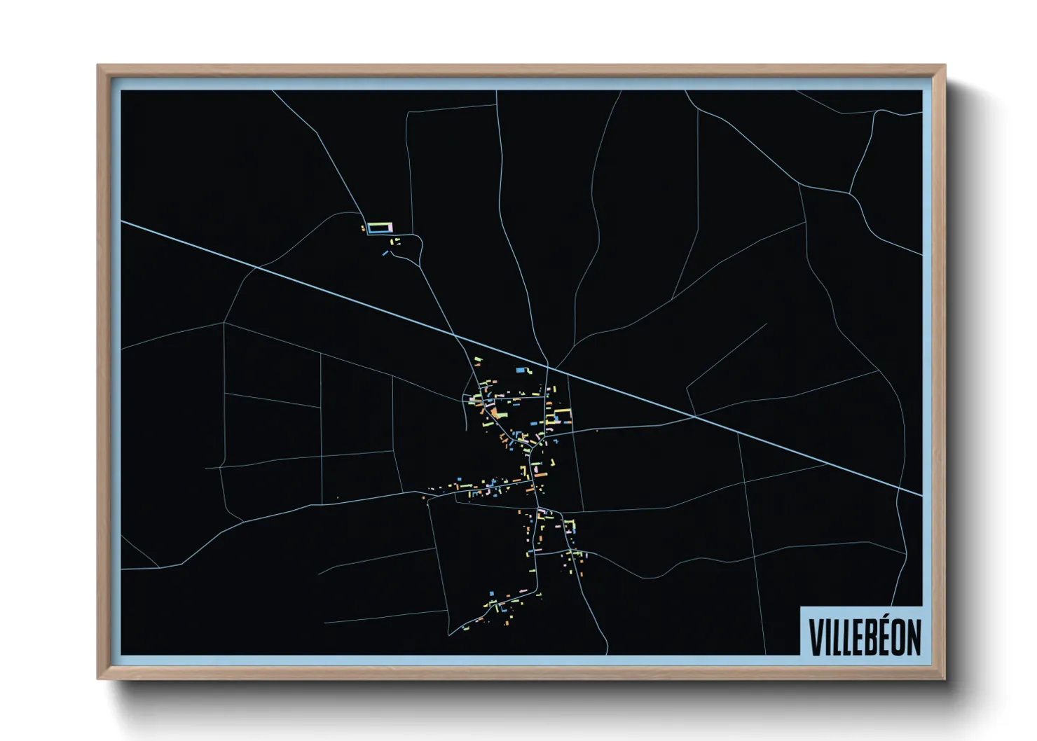 Une affiche de carte sur Villebéon