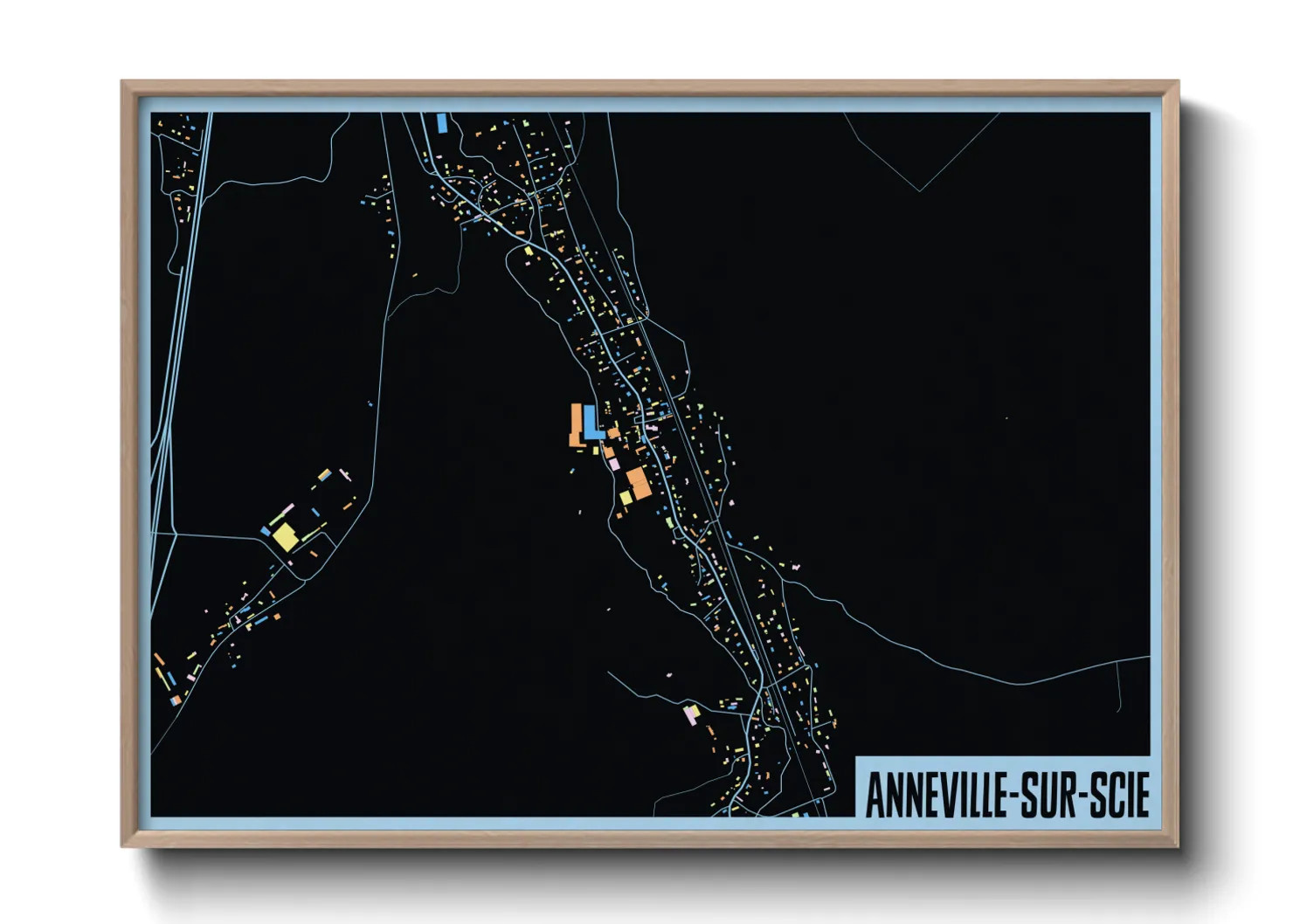 Une affiche de carte sur Anneville-sur-Scie