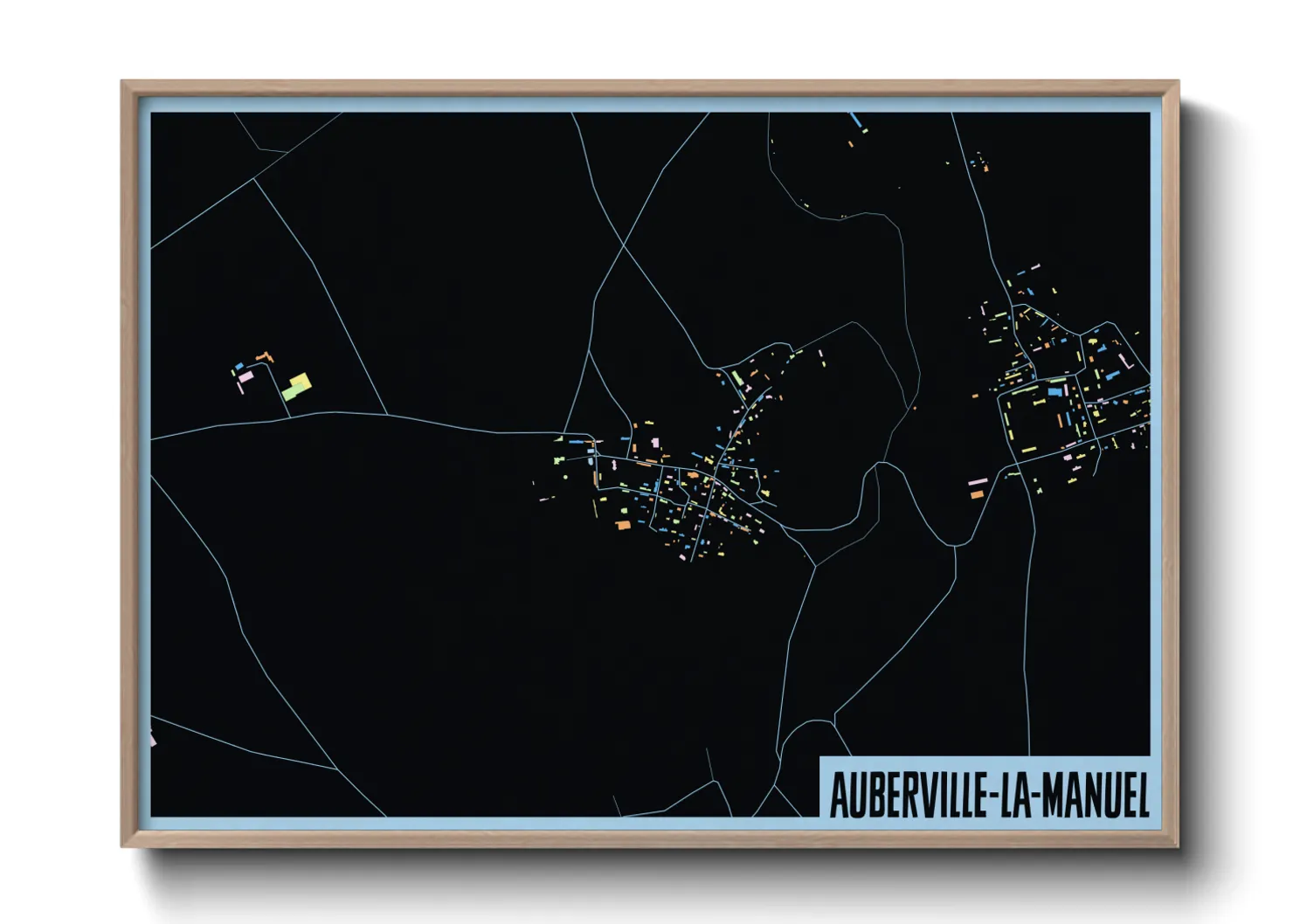 Une affiche de carte sur Auberville-la-Manuel