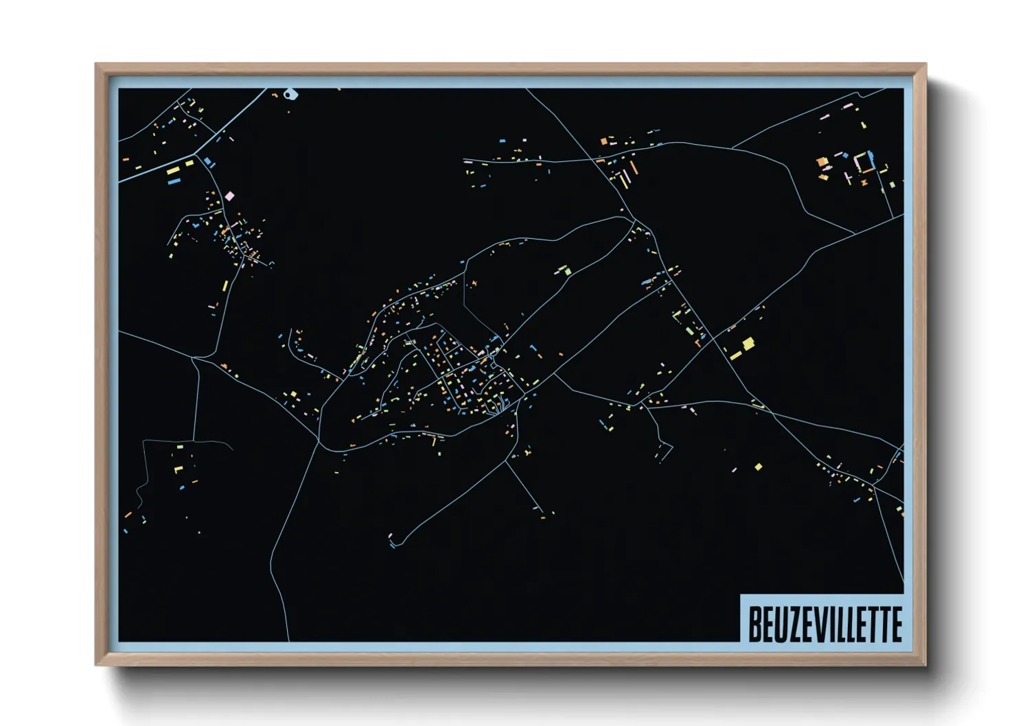 Une affiche de carte sur Beuzevillette