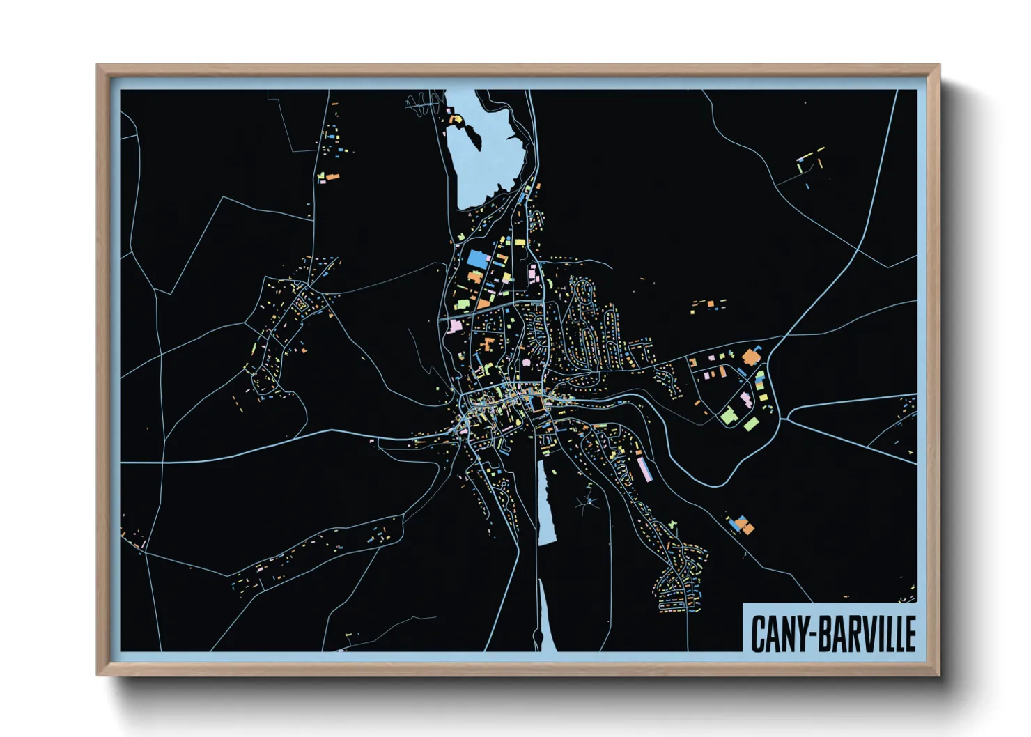 Une affiche de carte sur Cany-Barville