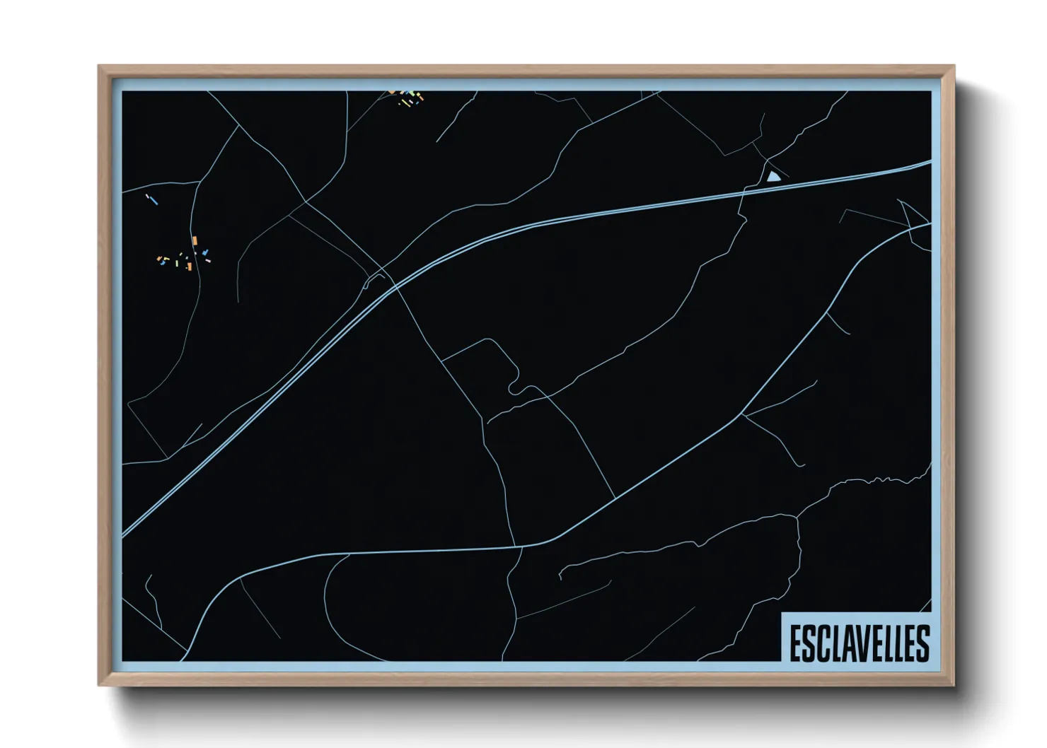 Une affiche de carte sur Esclavelles