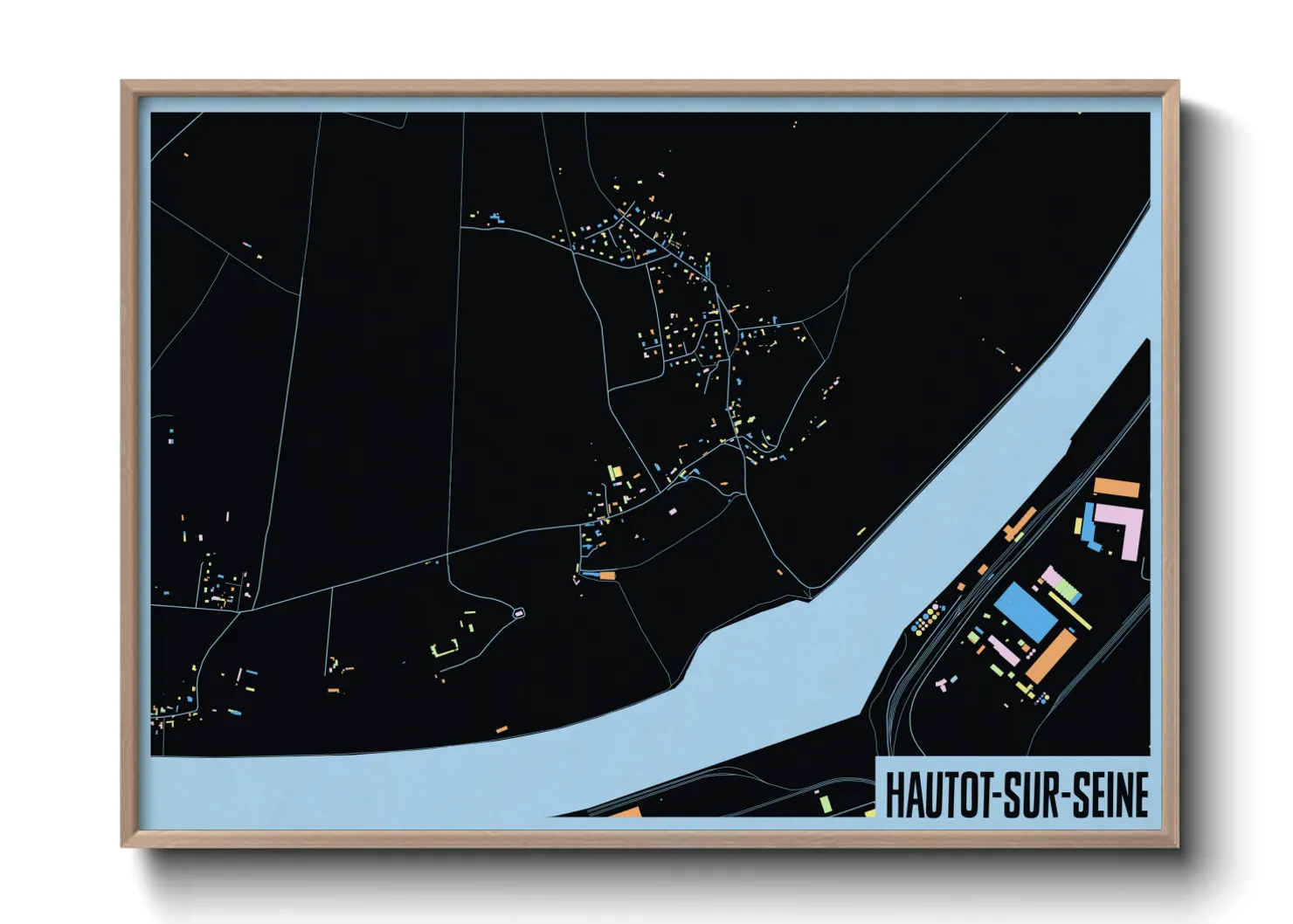 Une affiche de carte sur Hautot-sur-Seine