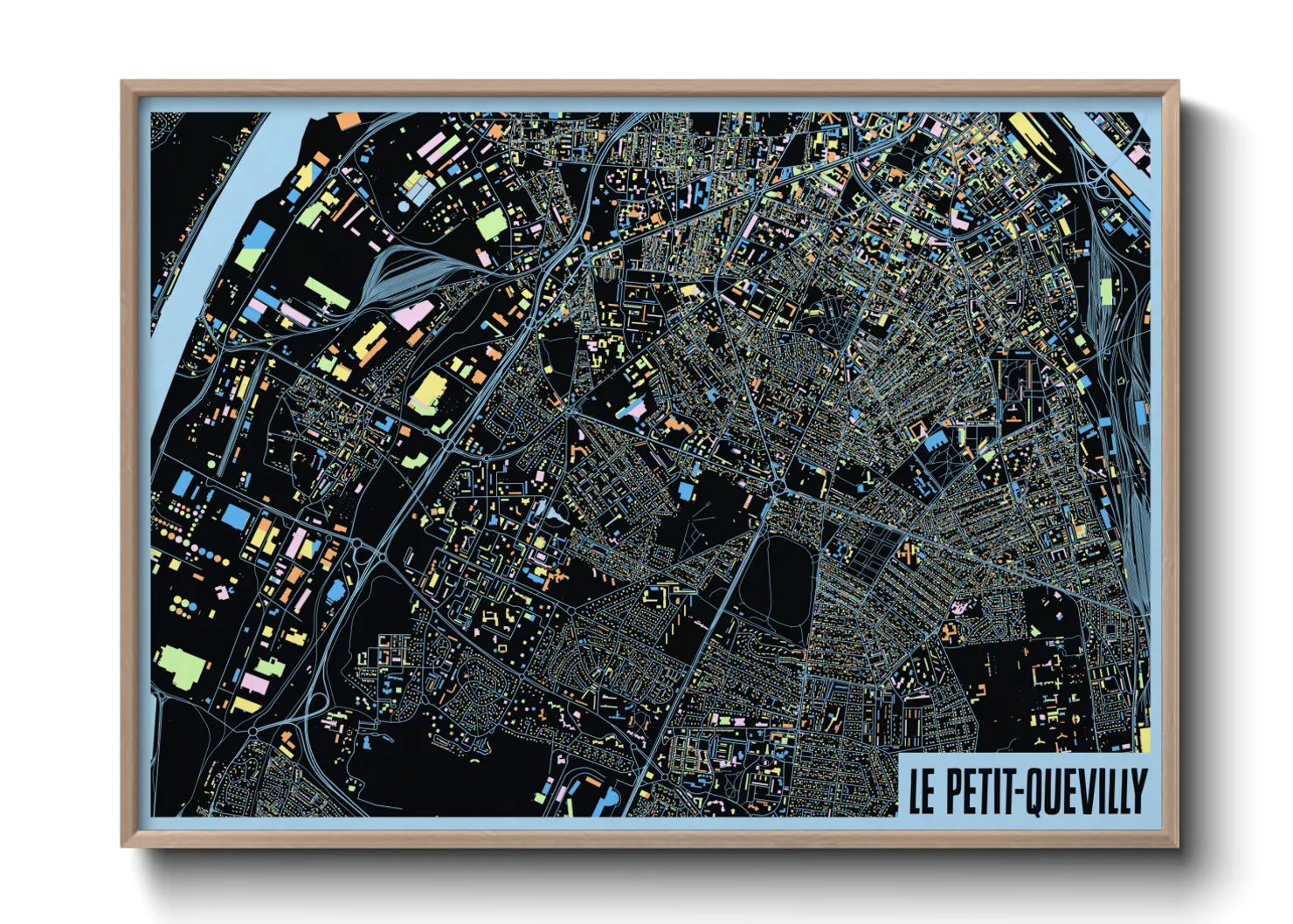 Une affiche de carte sur Le Petit-Quevilly