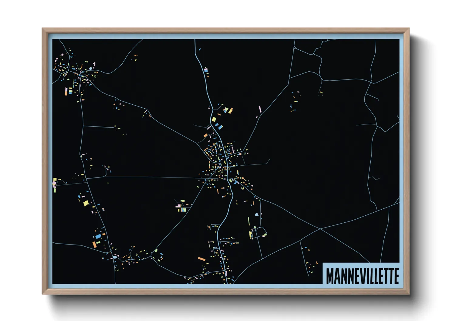 Une affiche de carte sur Mannevillette