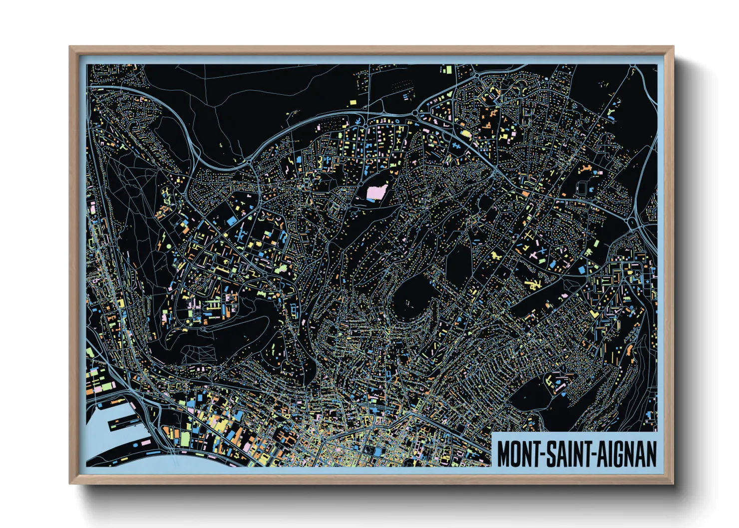 Une affiche de carte sur Mont-Saint-Aignan