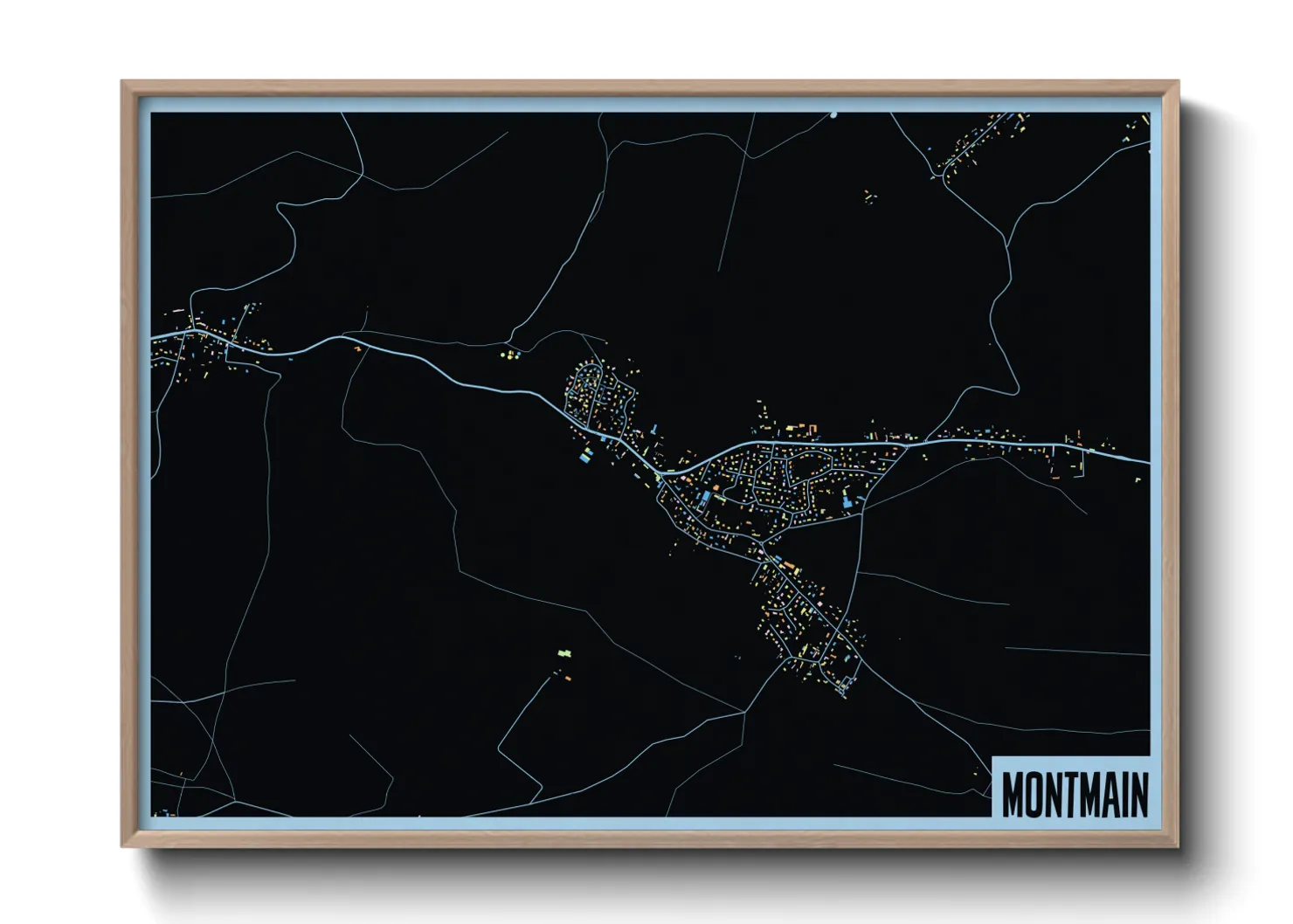 Une affiche de carte sur Montmain