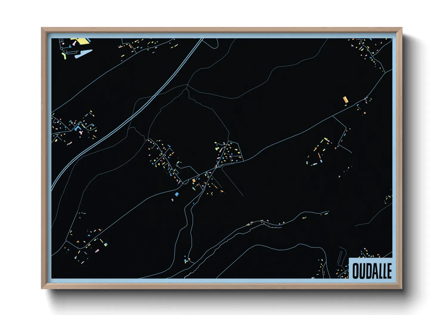 Une affiche de carte sur Oudalle