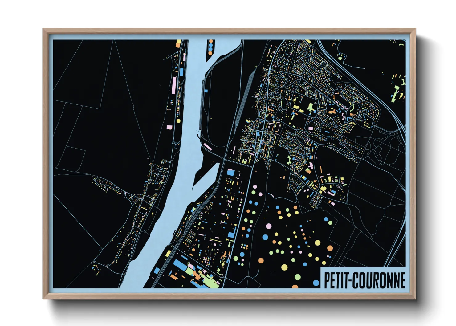 Une affiche de carte sur Petit-Couronne