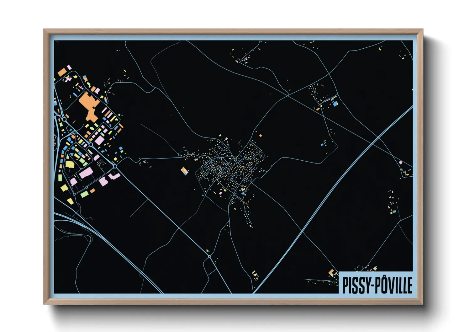 Une affiche de carte sur Pissy-Pôville