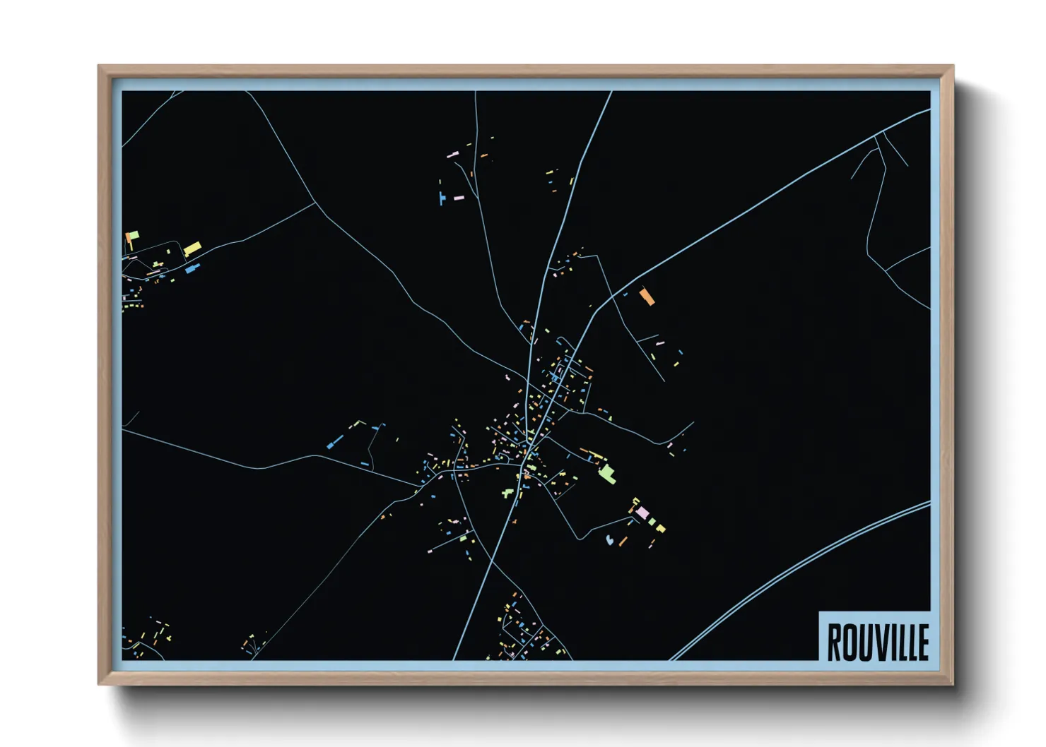 Une affiche de carte sur Rouville