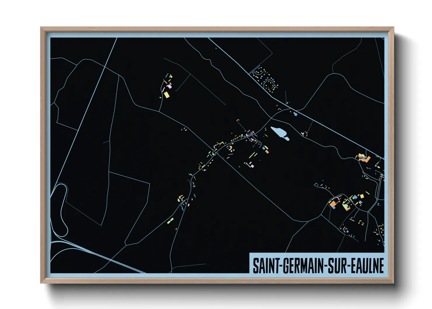 Une affiche de carte sur Saint-Germain-sur-Eaulne