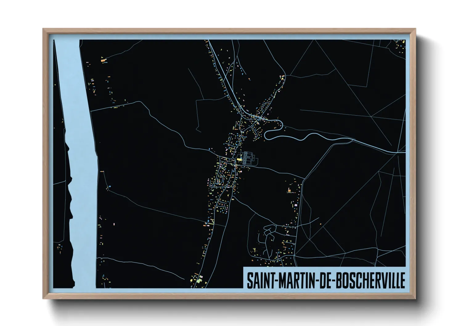 Une affiche de carte sur Saint-Martin-de-Boscherville