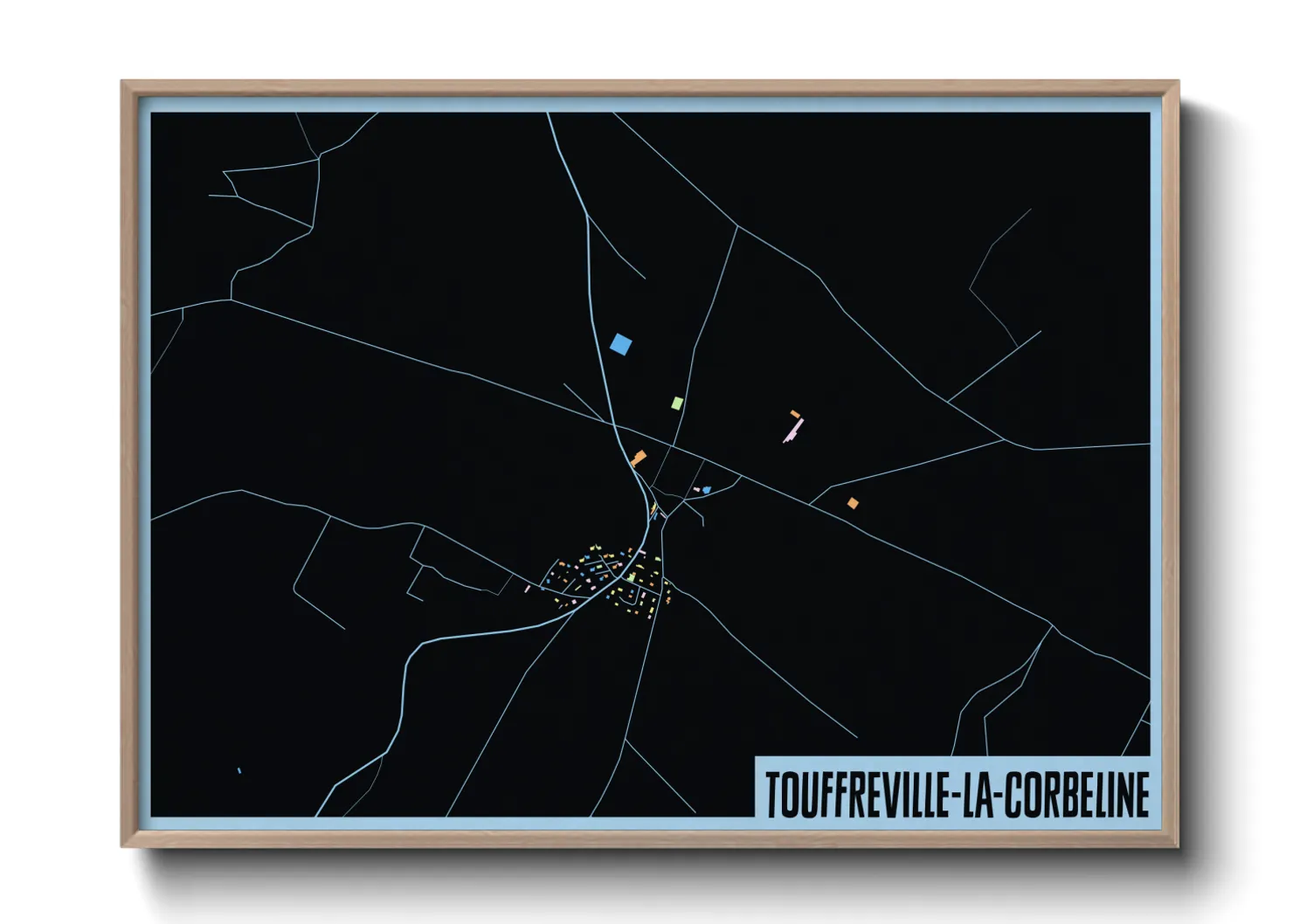 Une affiche de carte sur Touffreville-la-Corbeline