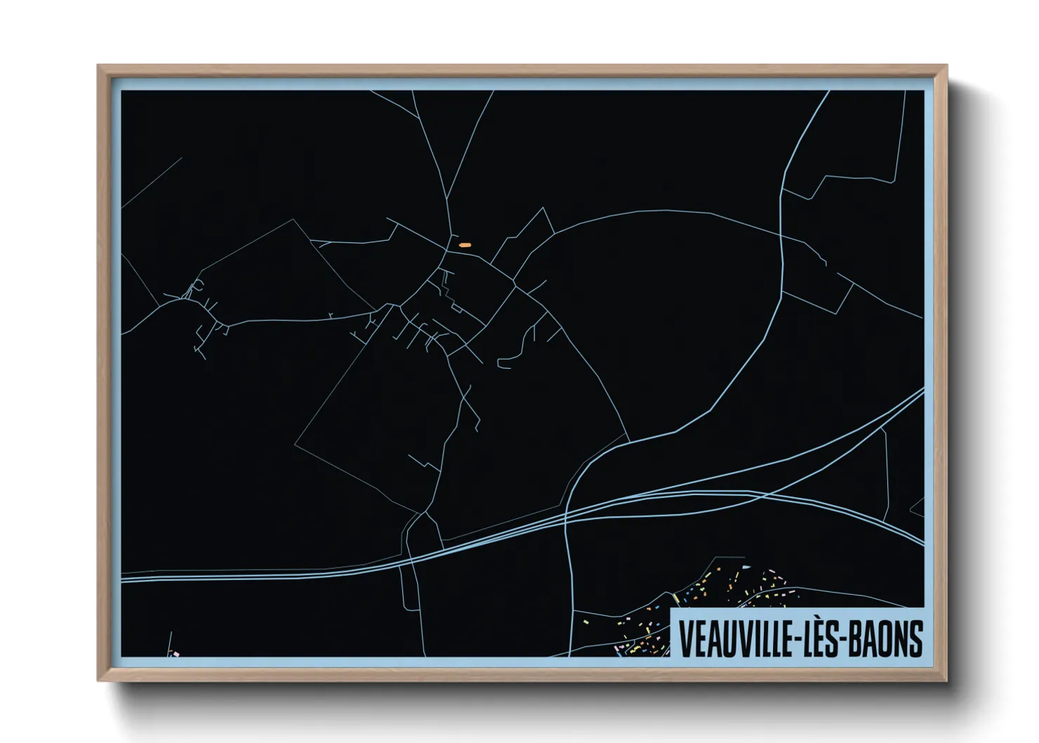 Une affiche de carte sur Veauville-lès-Baons