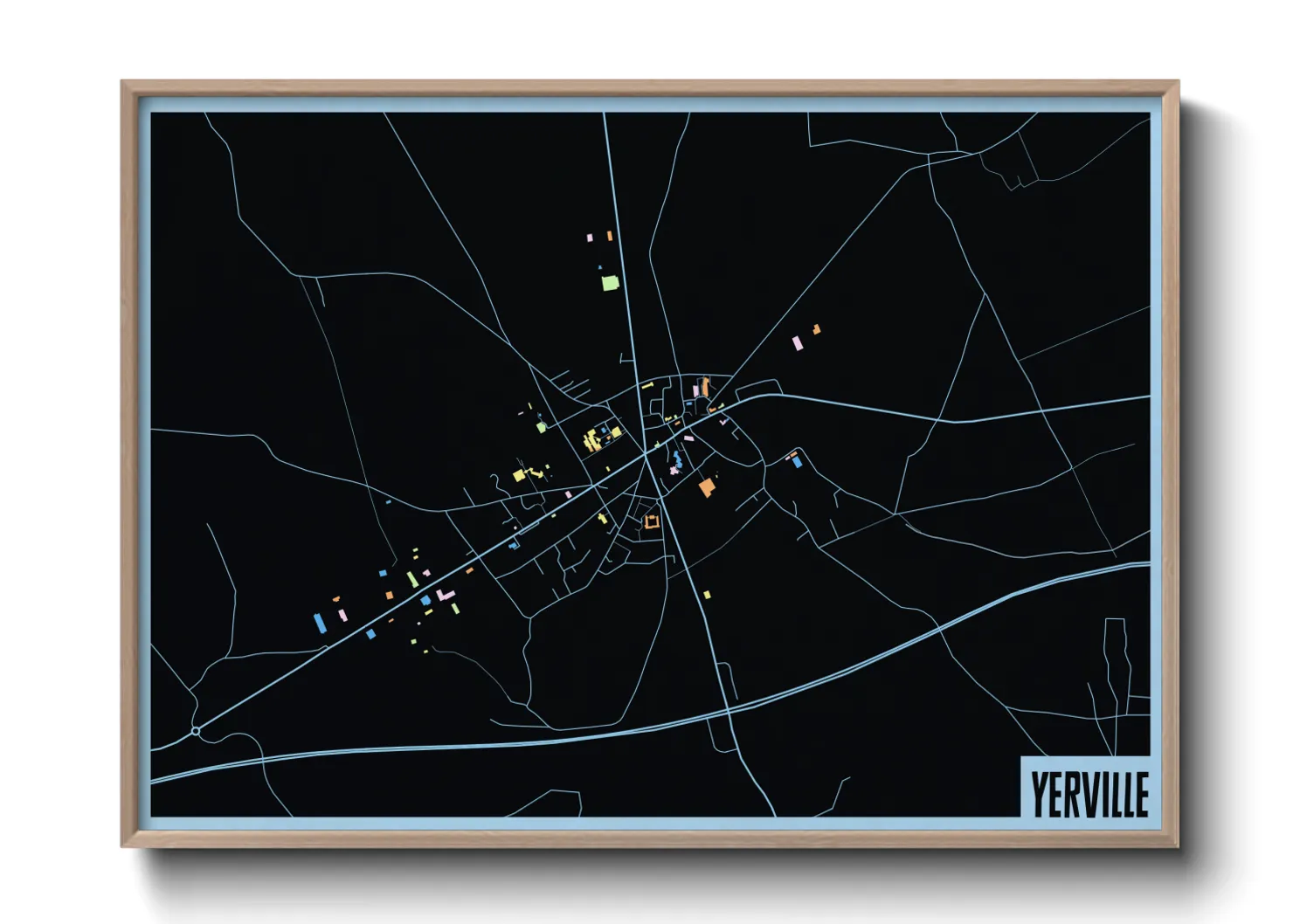 Une affiche de carte sur Yerville