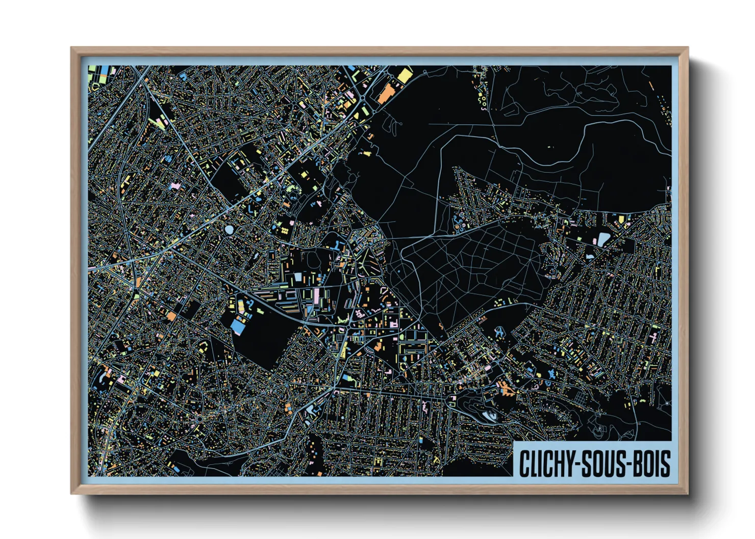 Une affiche de carte sur Clichy-sous-Bois