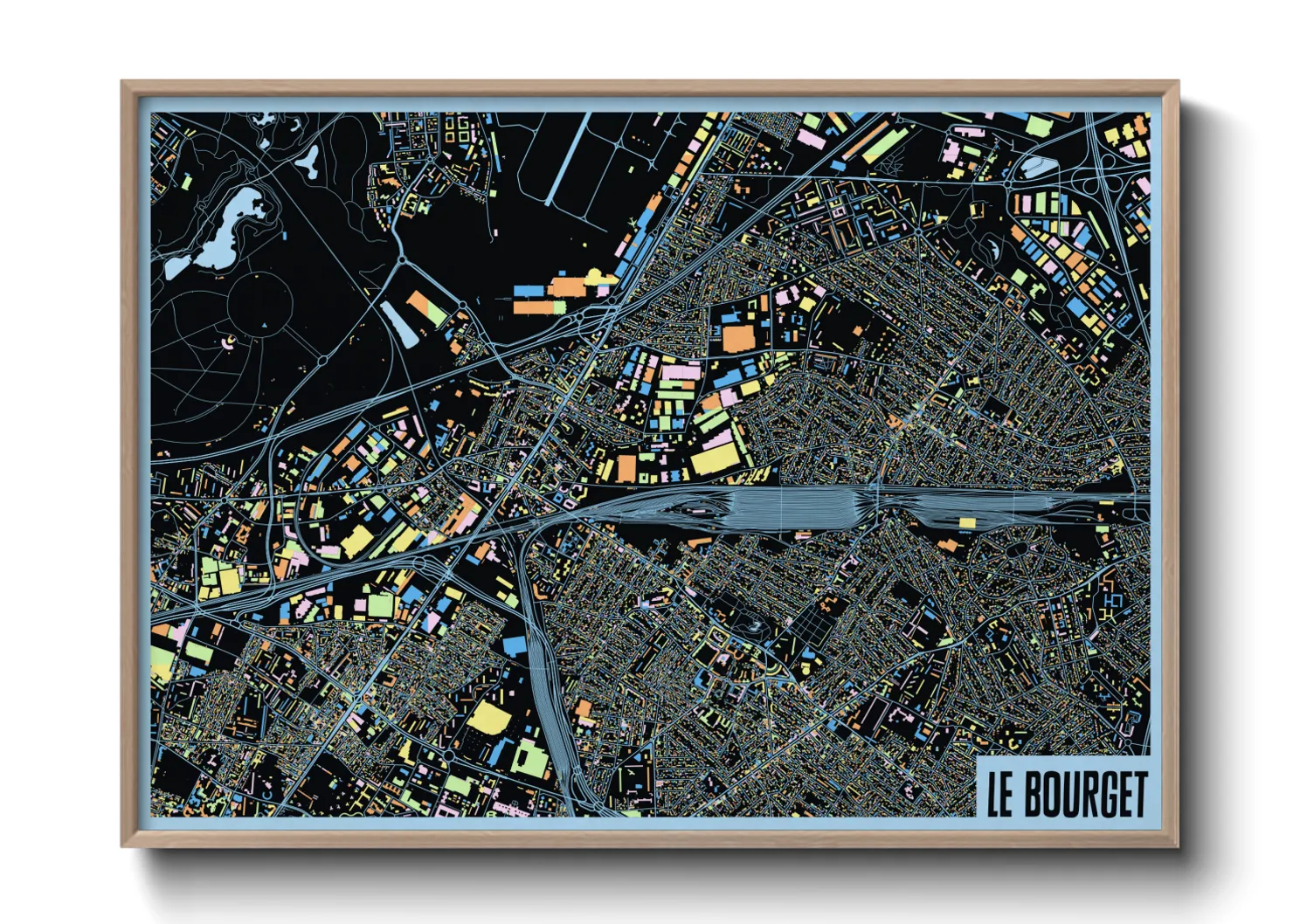 Une affiche de carte sur Le Bourget