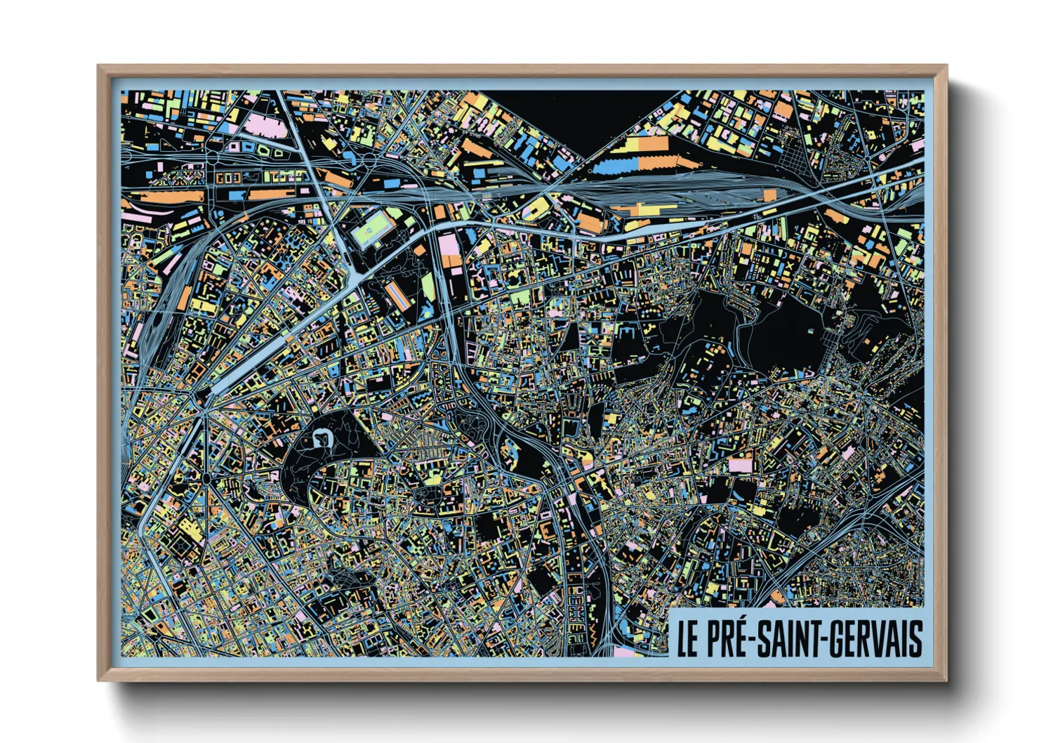 Une affiche de carte sur Le Pré-Saint-Gervais