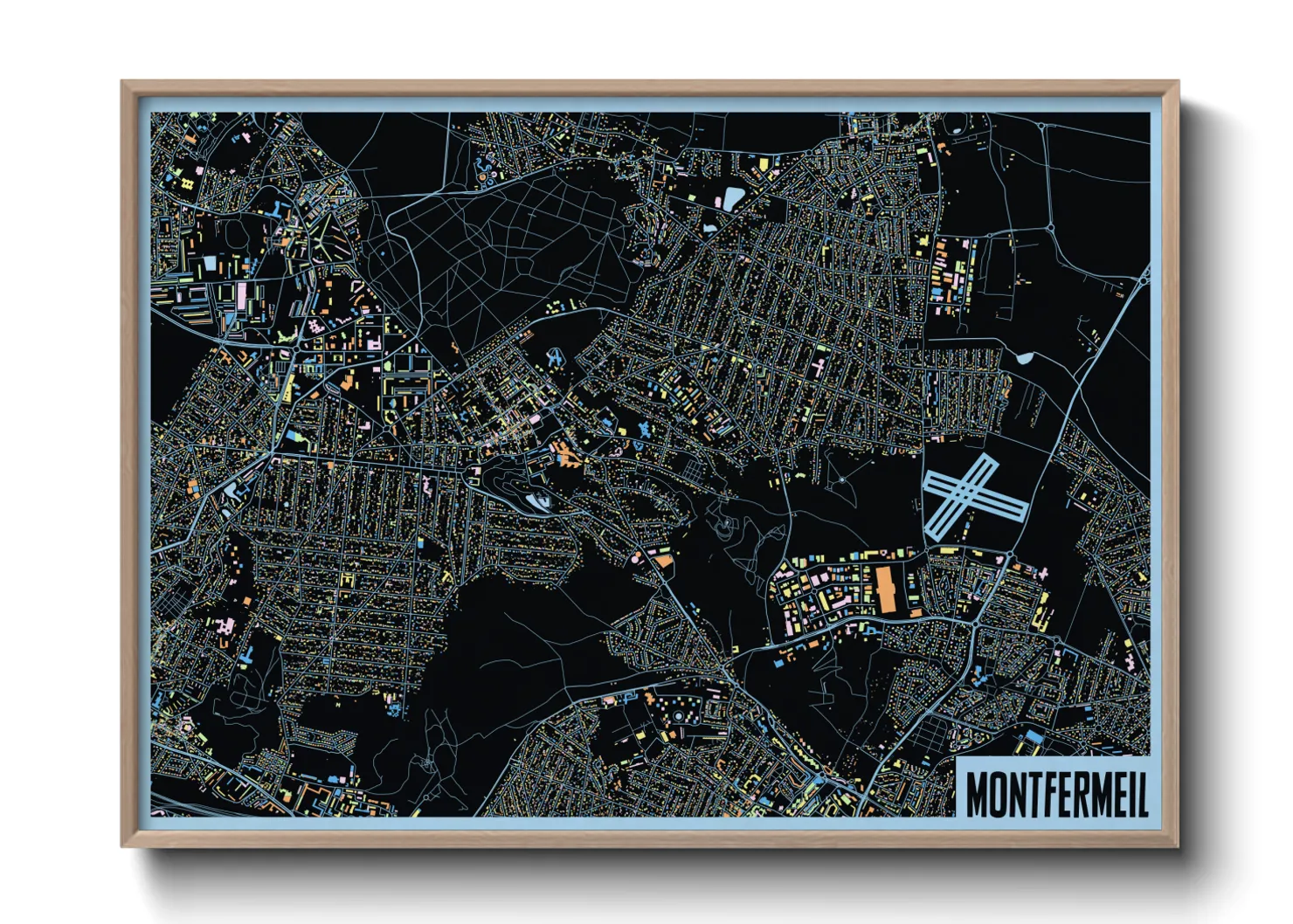 Une affiche de carte sur Montfermeil