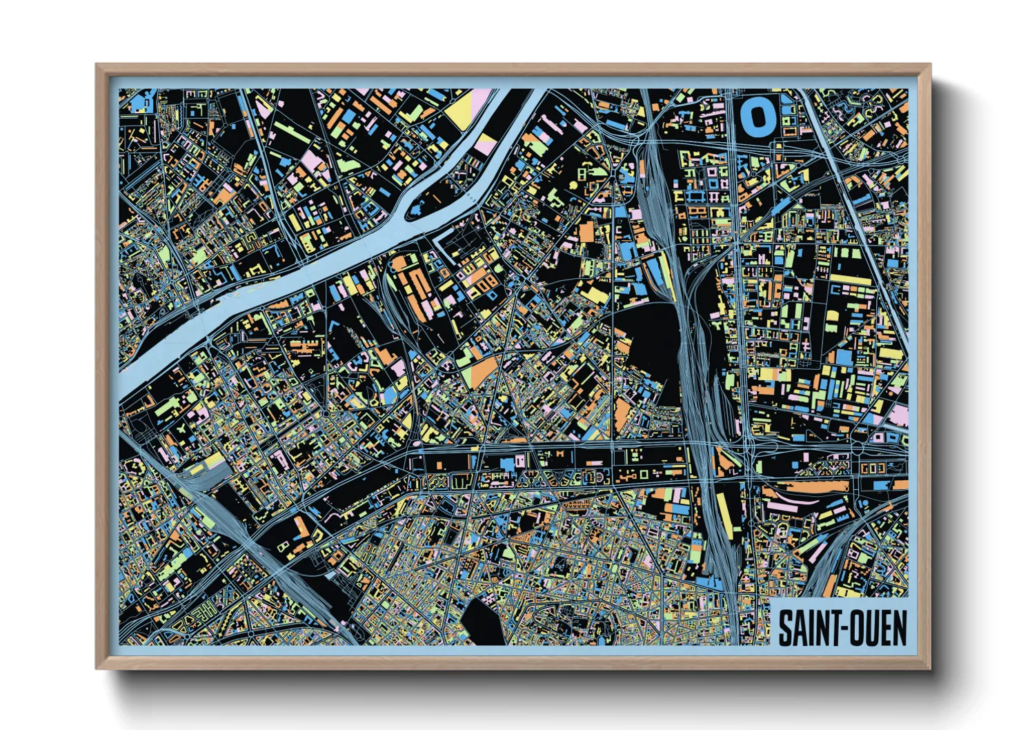 Une affiche de carte sur Saint-Ouen