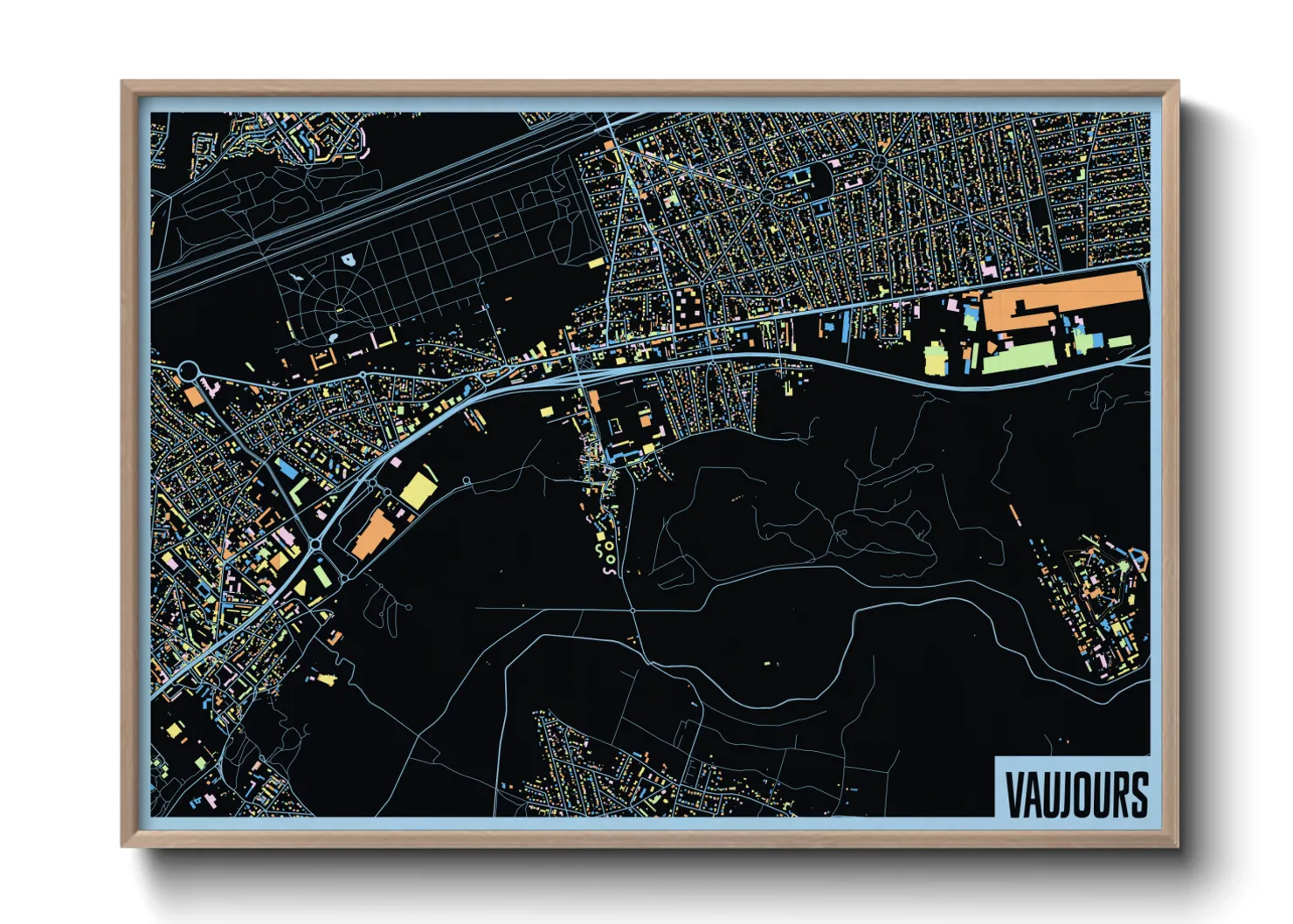 Une affiche de carte sur Vaujours