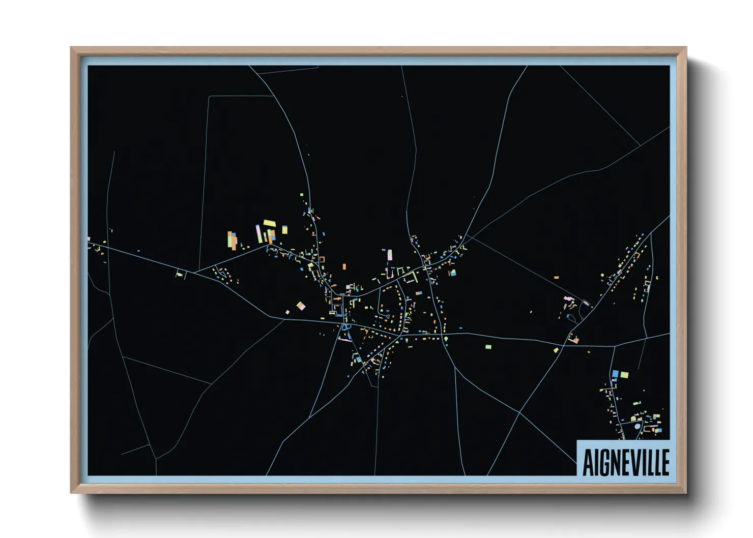 Une affiche de carte sur Aigneville