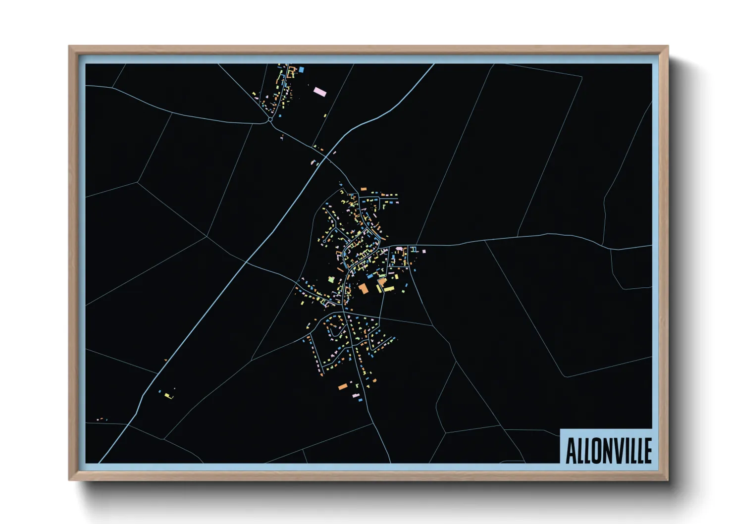 Une affiche de carte sur Allonville