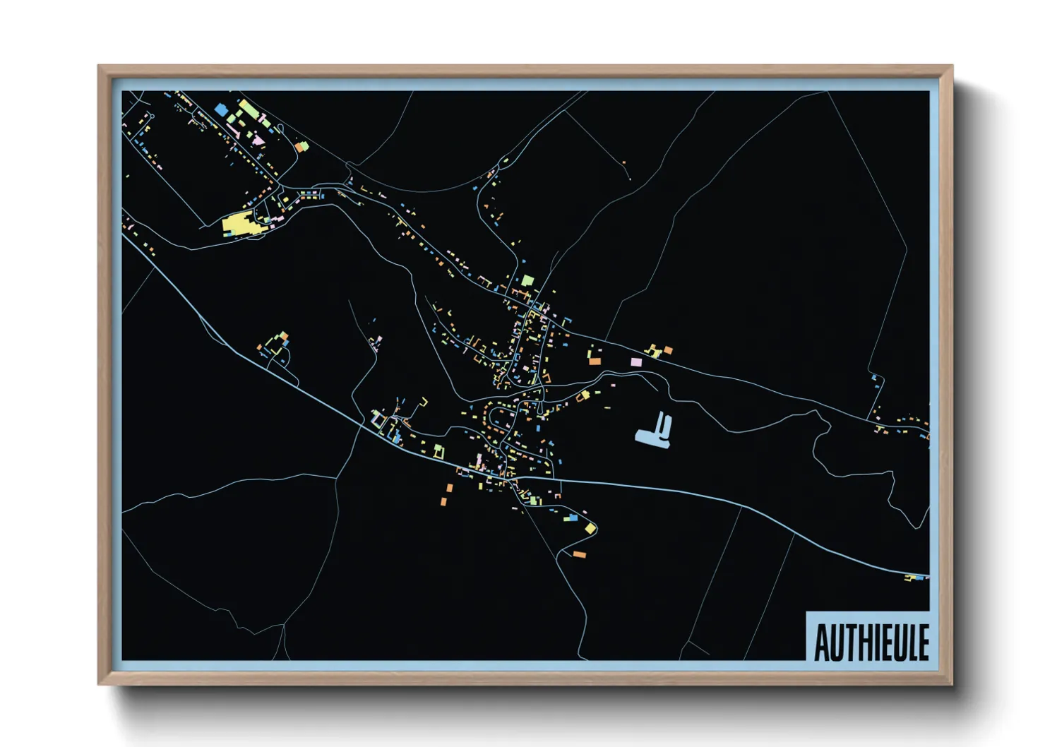 Une affiche de carte sur Authieule
