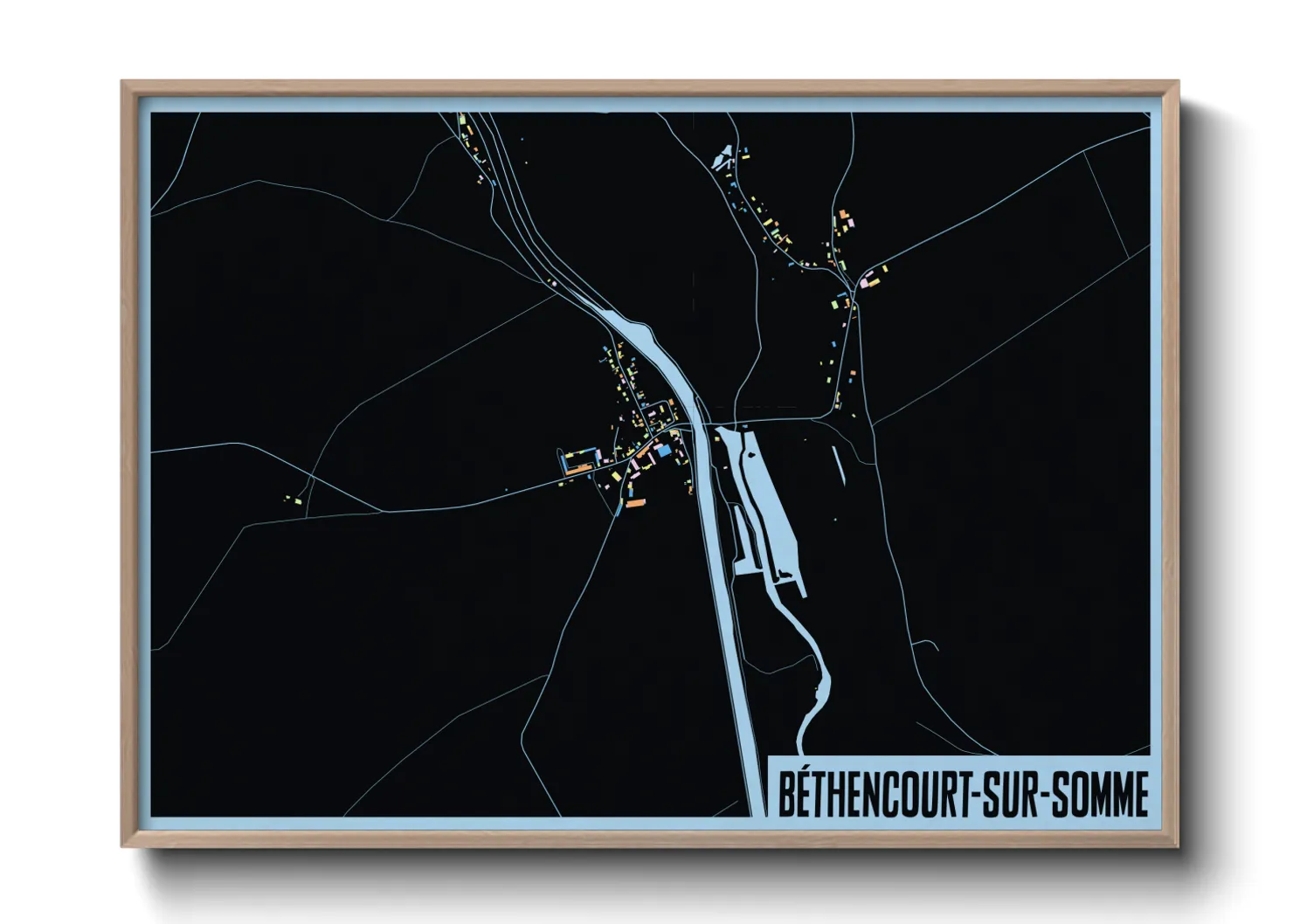 Une affiche de carte sur Béthencourt-sur-Somme
