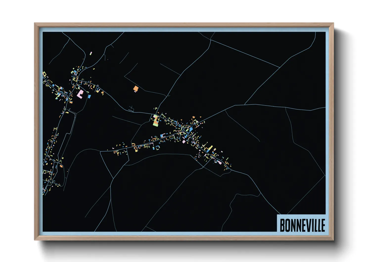 Une affiche de carte sur Bonneville