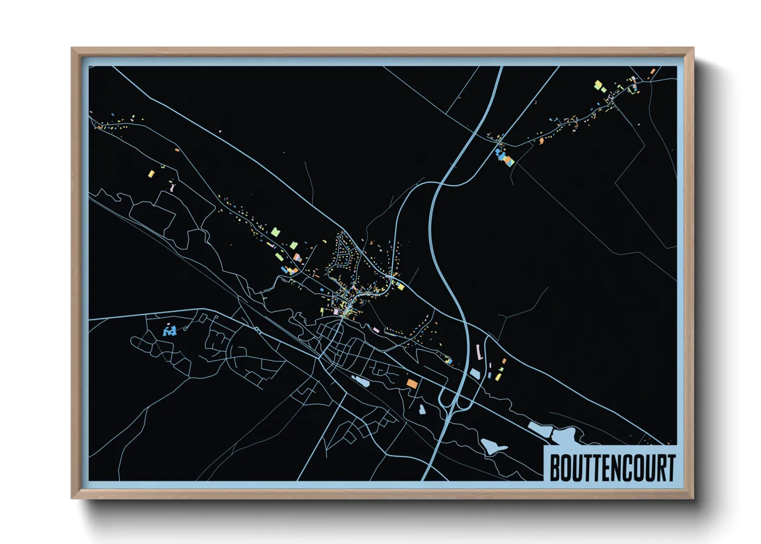 Une affiche de carte sur Bouttencourt