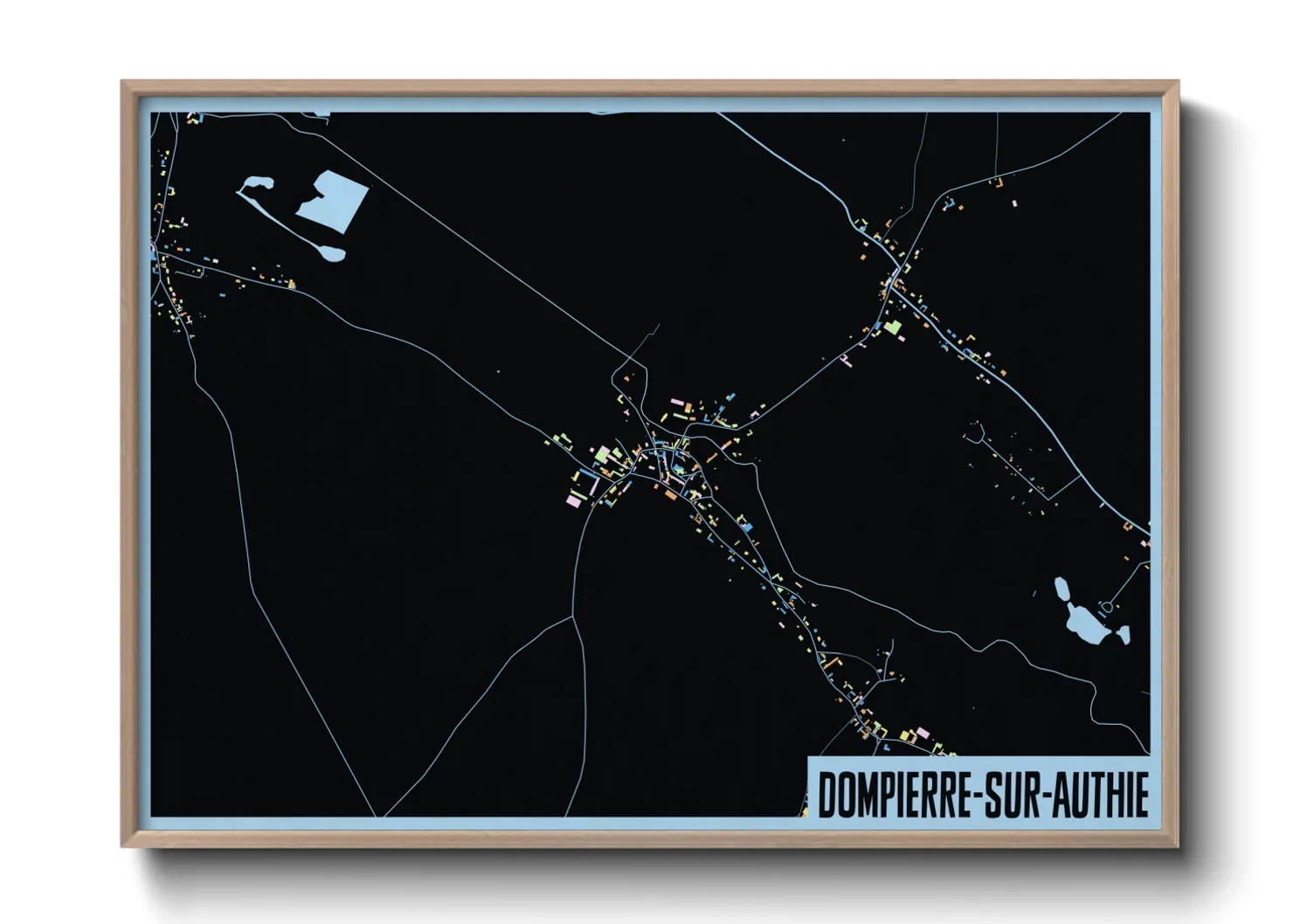 Une affiche de carte sur Dompierre-sur-Authie