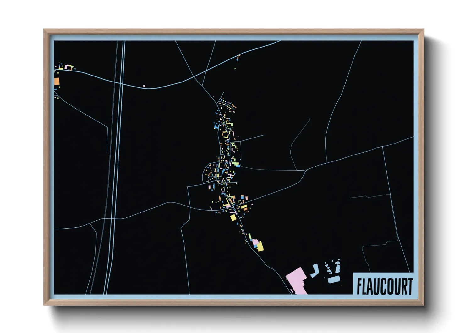 Une affiche de carte sur Flaucourt